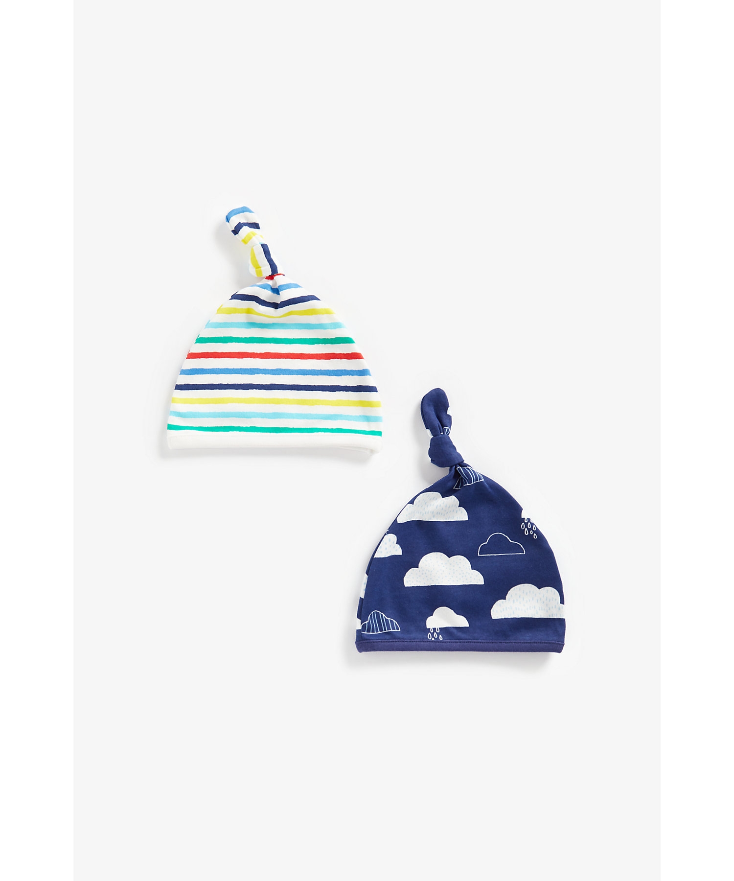 Mothercare | Boys Top Knot Beanie -Pack of 2-Multicolor