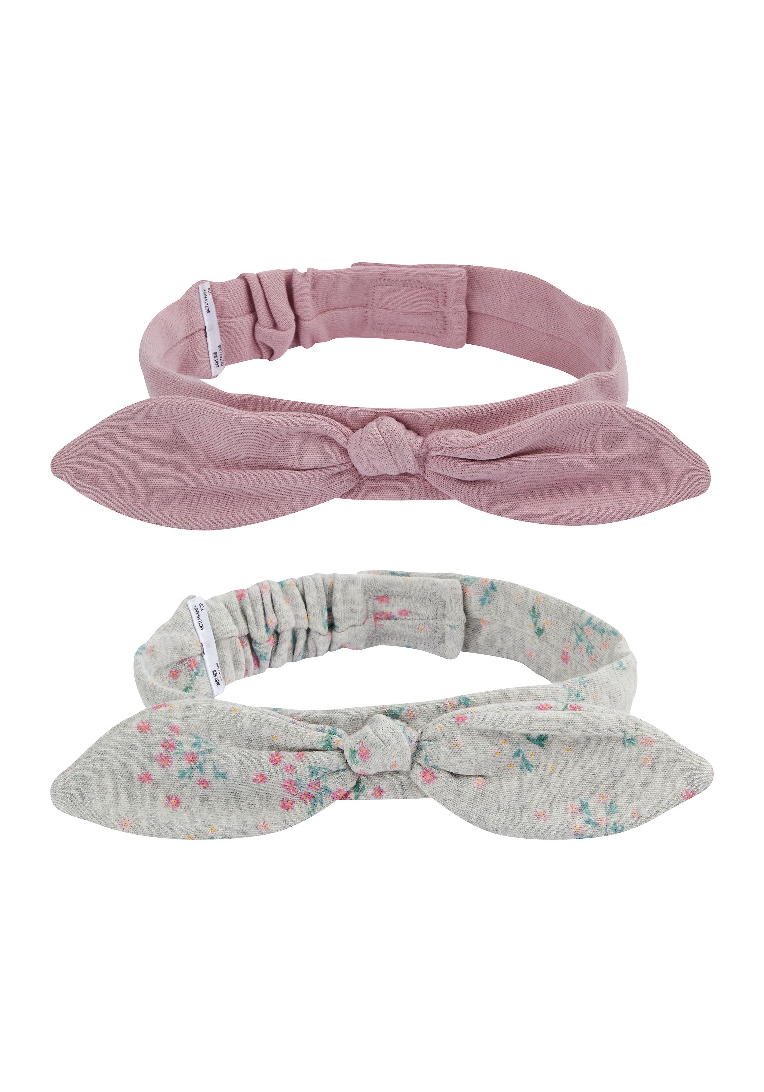 Mothercare | Girls Pink And Grey Floral Hairbands - 2 Pack - Pink