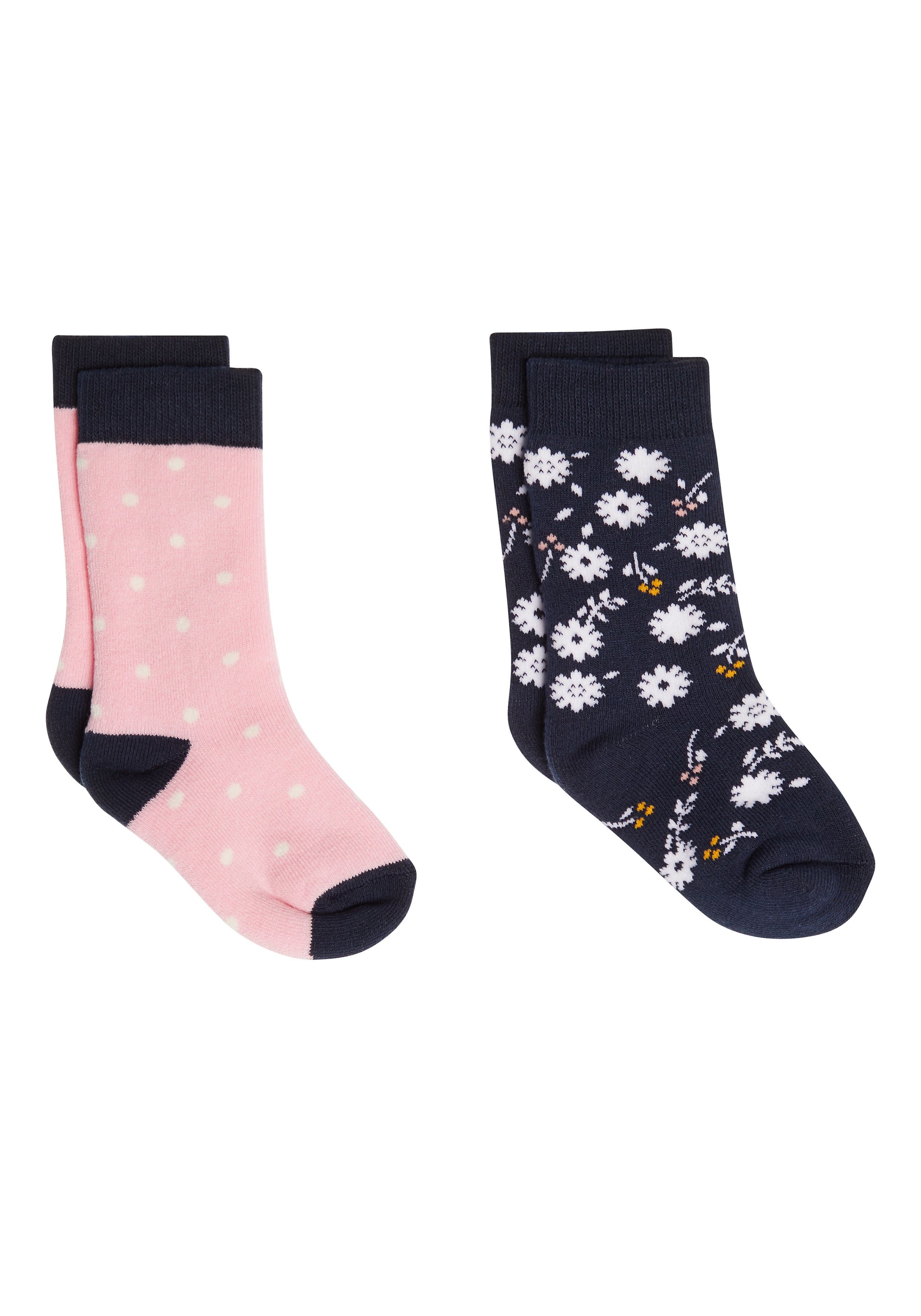 Mothercare | Girls Floral Thermal Welly Socks - 2 Pack - Multicolor