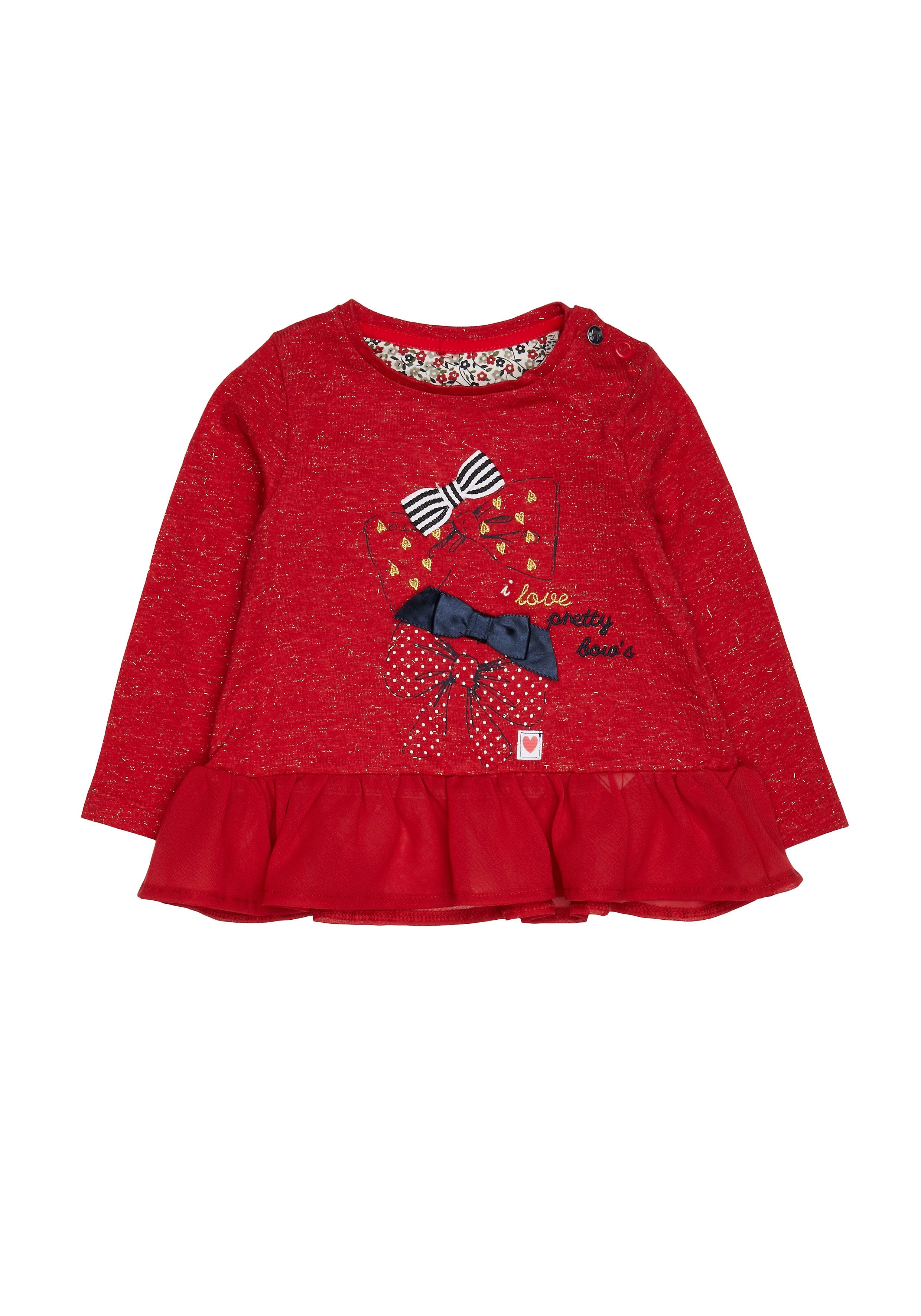 Mothercare | Girls Heritage Red Bow T-Shirt - Red
