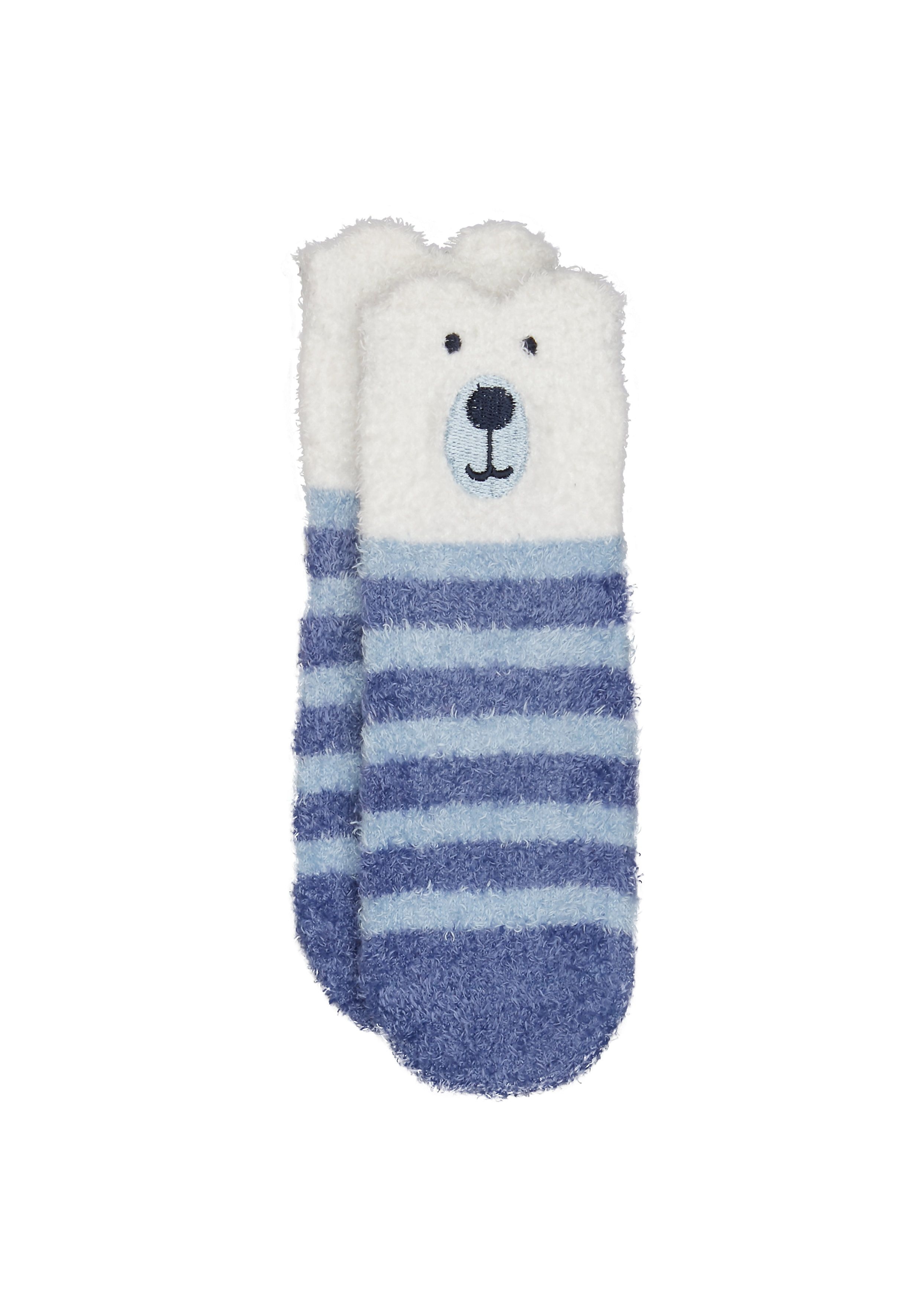 Mothercare | Boys Blue Stripe Bear Socks - Blue