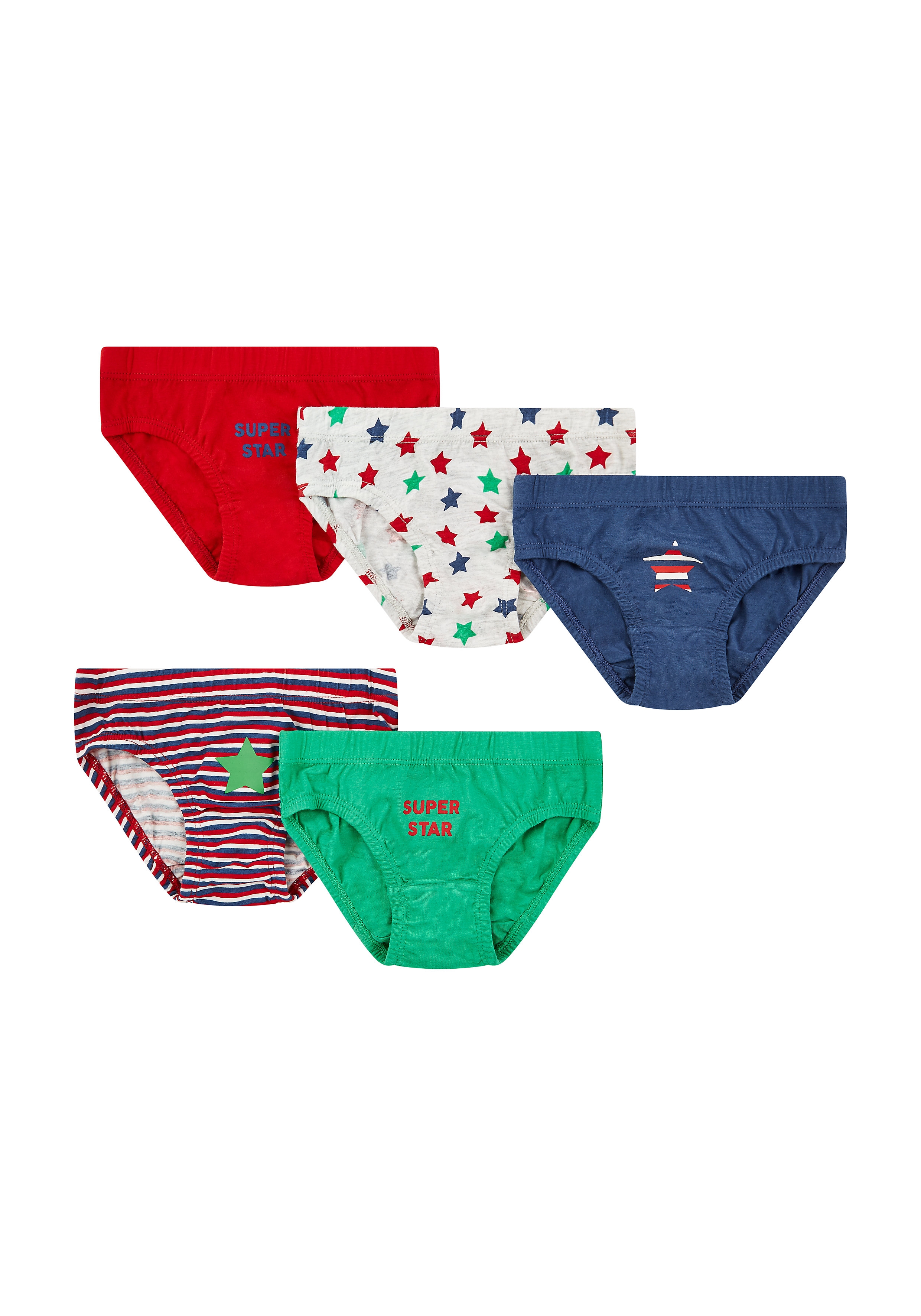 Mothercare | Boys Star And Stripe Briefs - 5 Pack - Multicolor