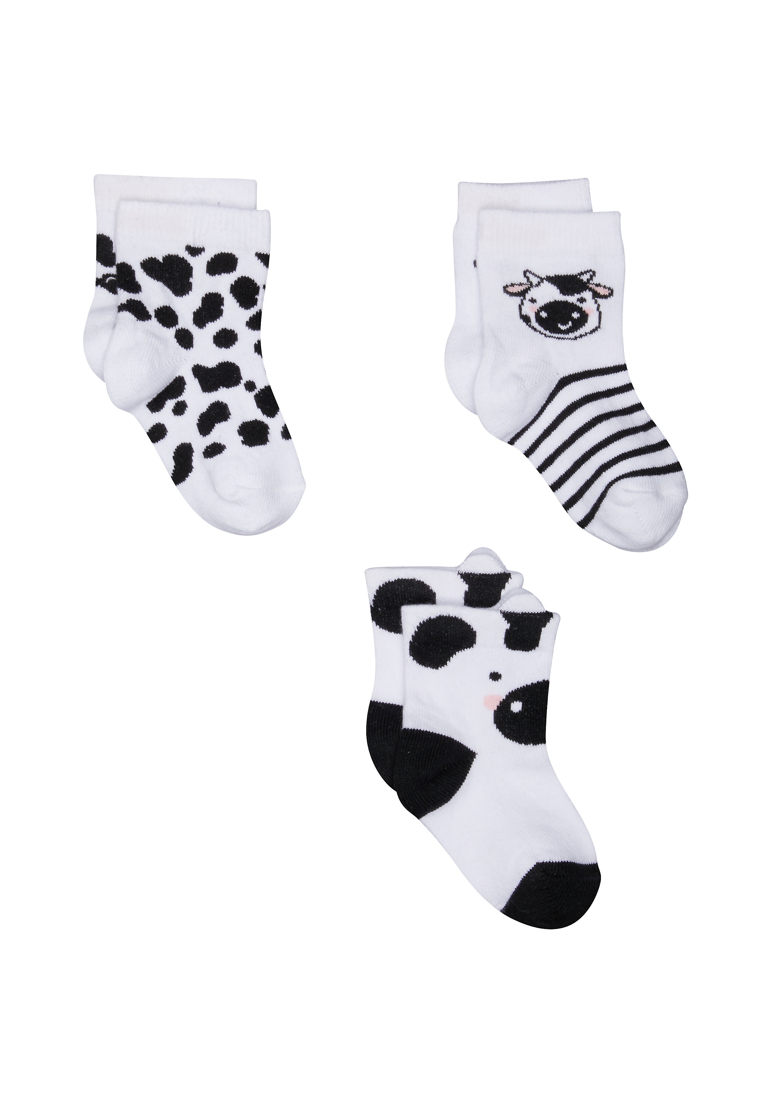 Mothercare | Unisex Cow Socks - 3 Pack - Multicolor