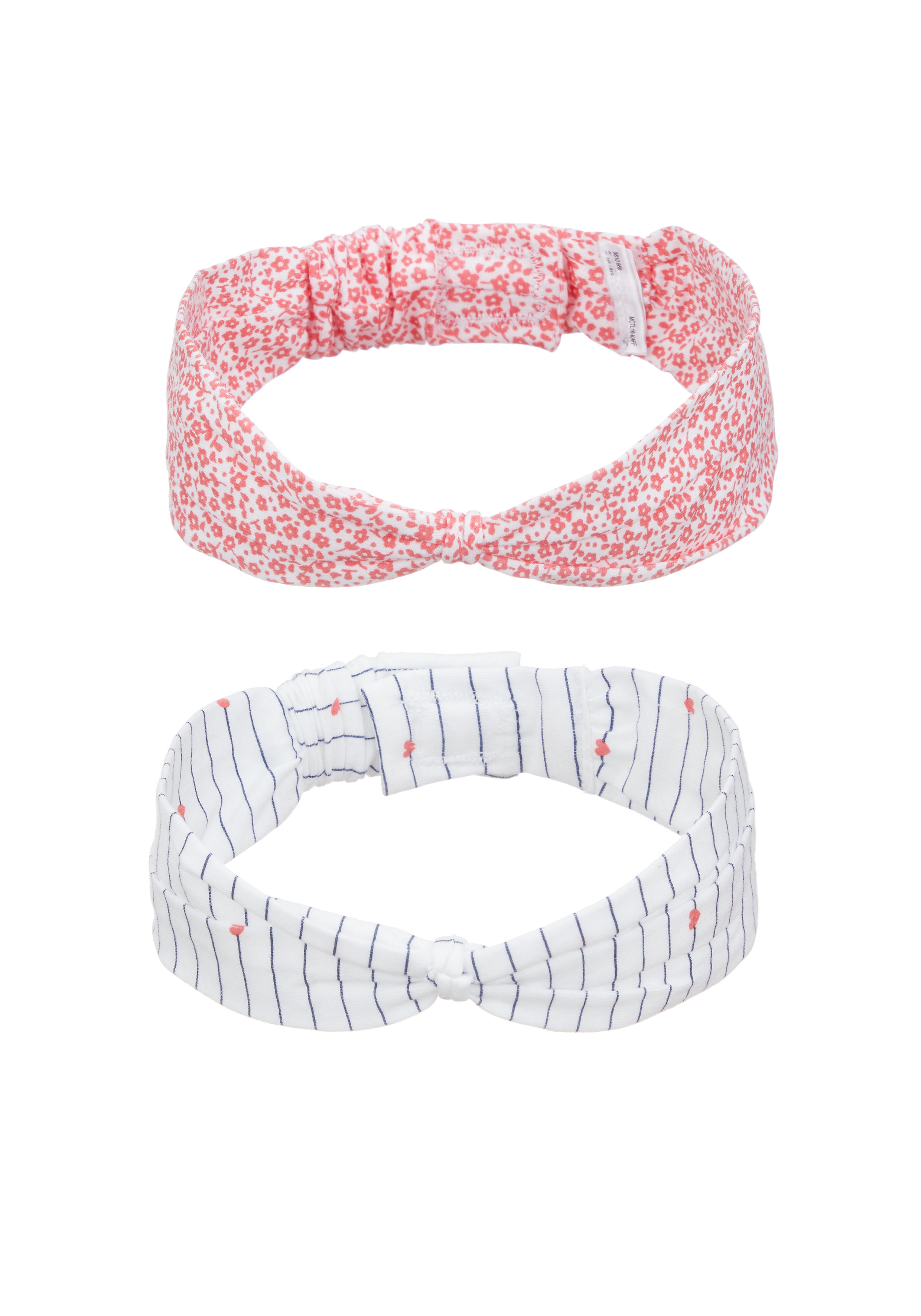 Mothercare | Girls Stripe And Floral Headbands - 2 Pack - Red