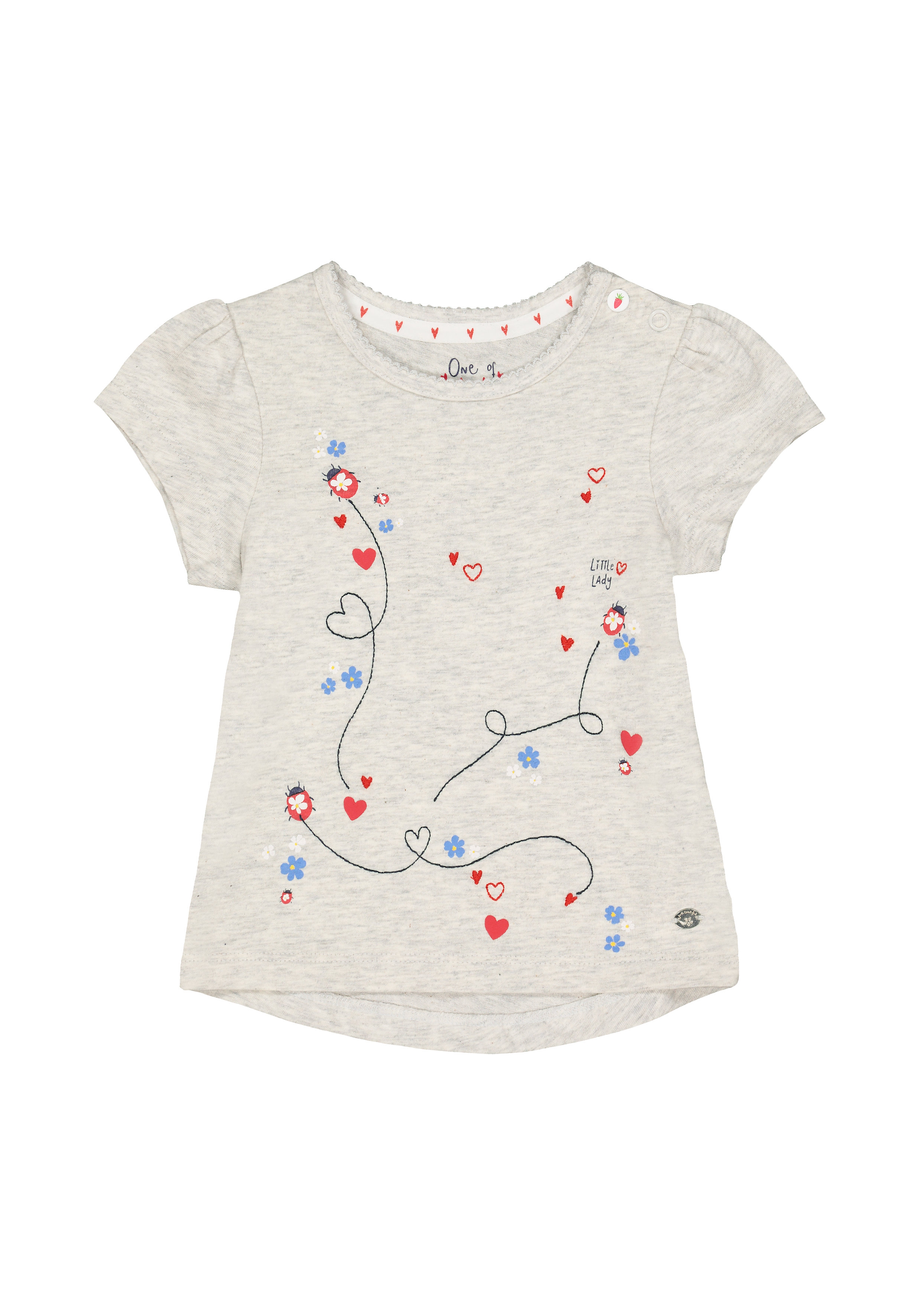Mothercare | Girls Grey Marl Ladybird T-Shirt - Grey