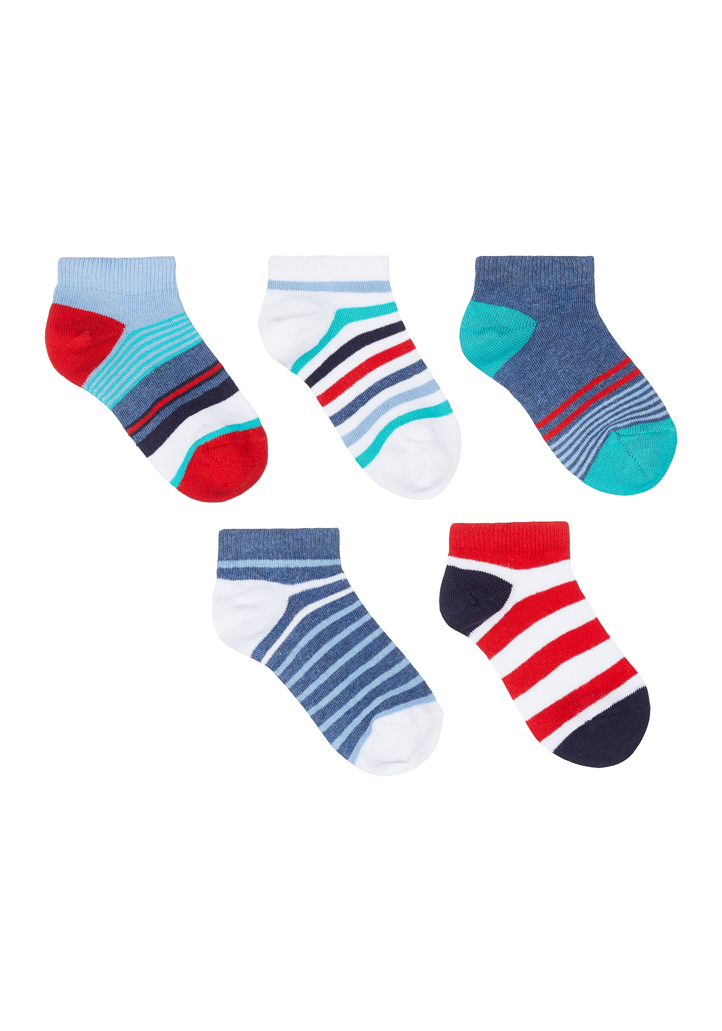 Mothercare | Boys Striped Trainer Socks - 5 Pack - Multicolor