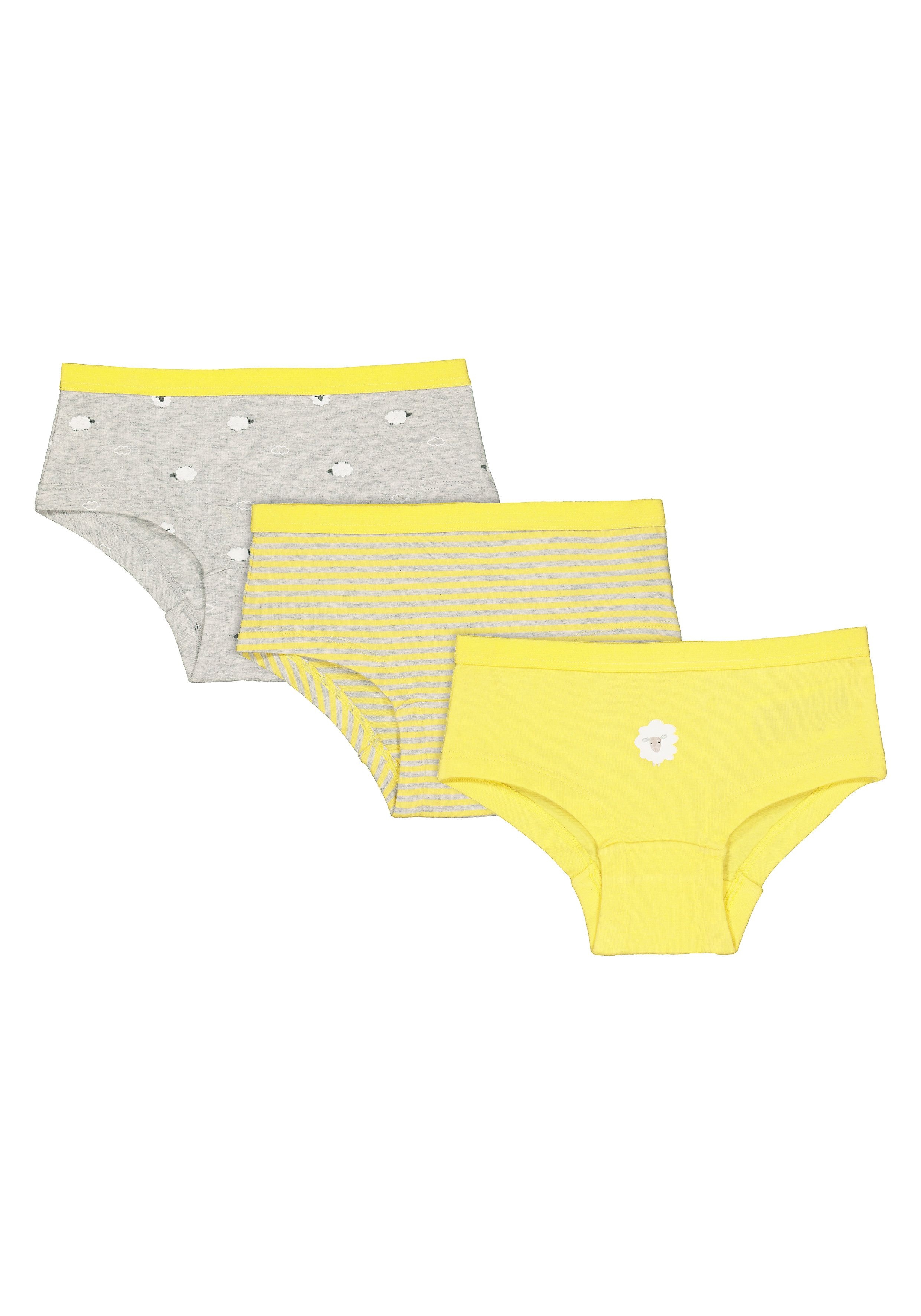 Mothercare | Girls Yellow Sheep Hipsters - 3 Pack - Yellow