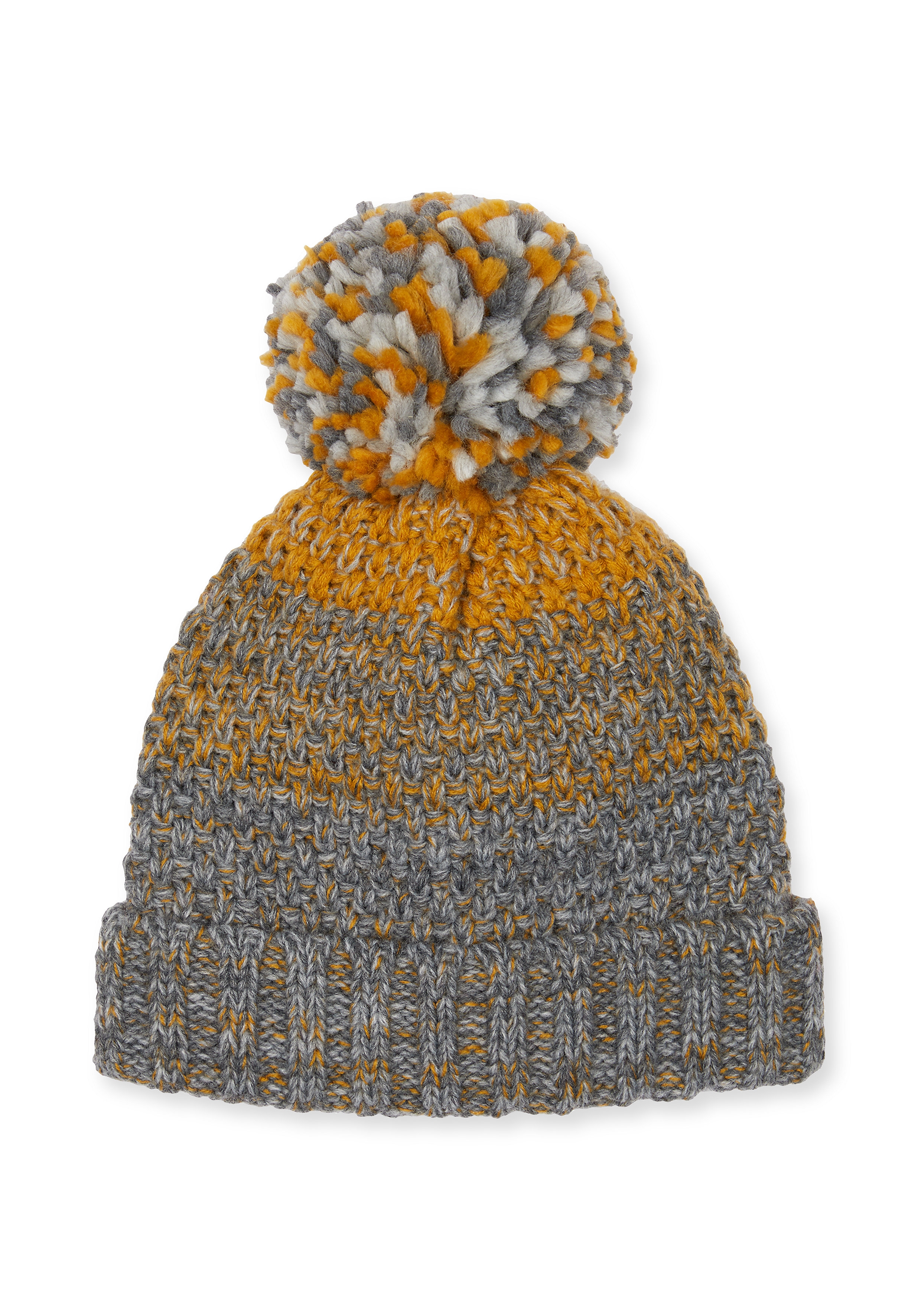 Mothercare | Boys Grey And Mustard Beanie Hat - Mustard