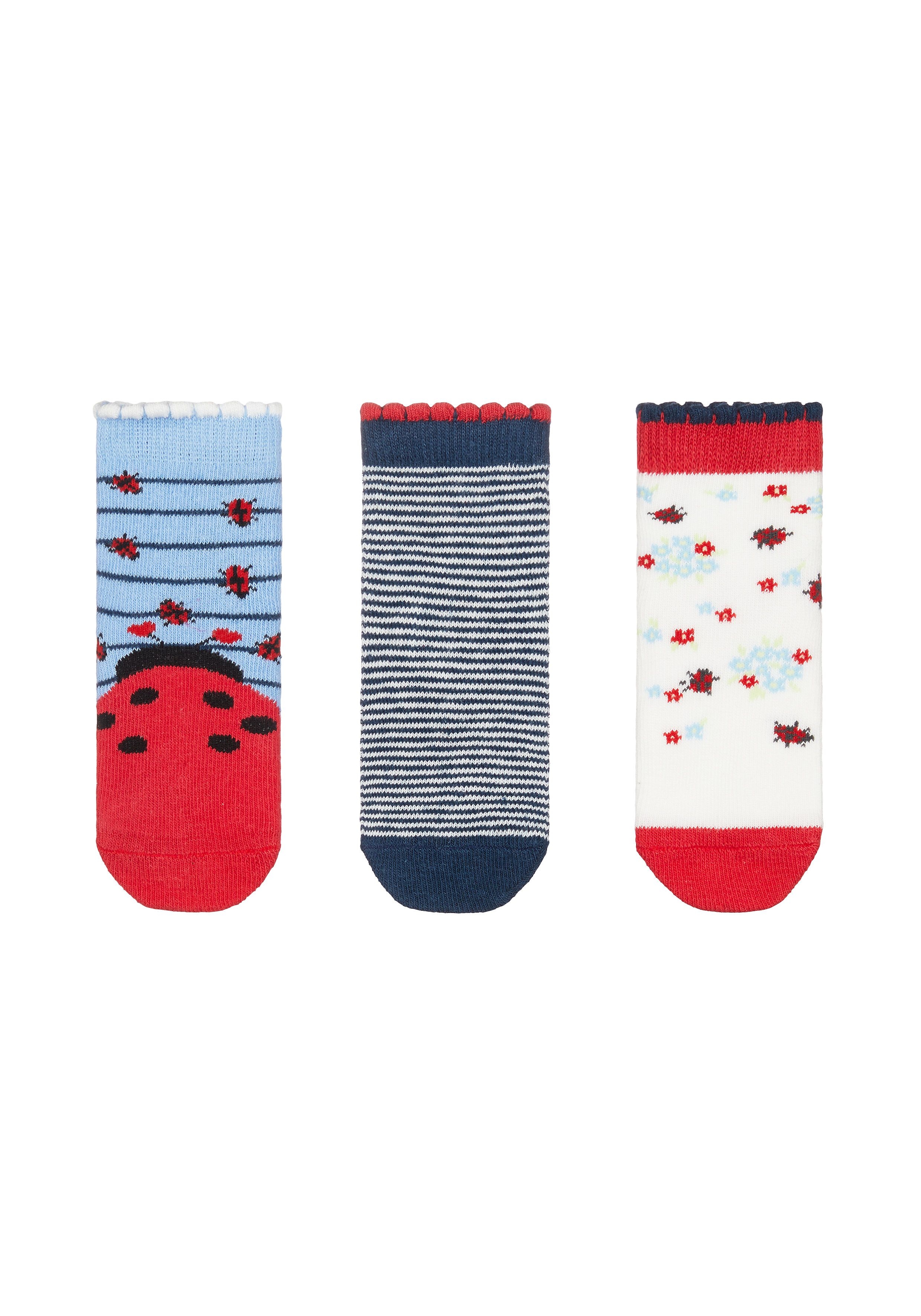 Girls Ladybird Novelty Socks - 3 Pack - Multicolor