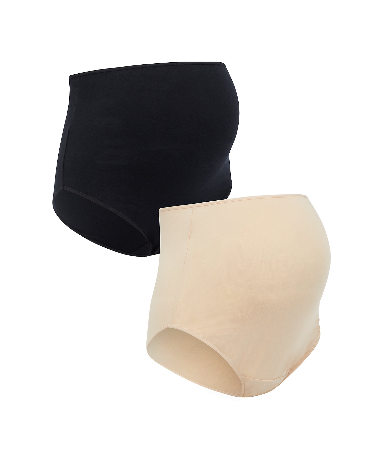 Black and Beige Solid Maternity Panty