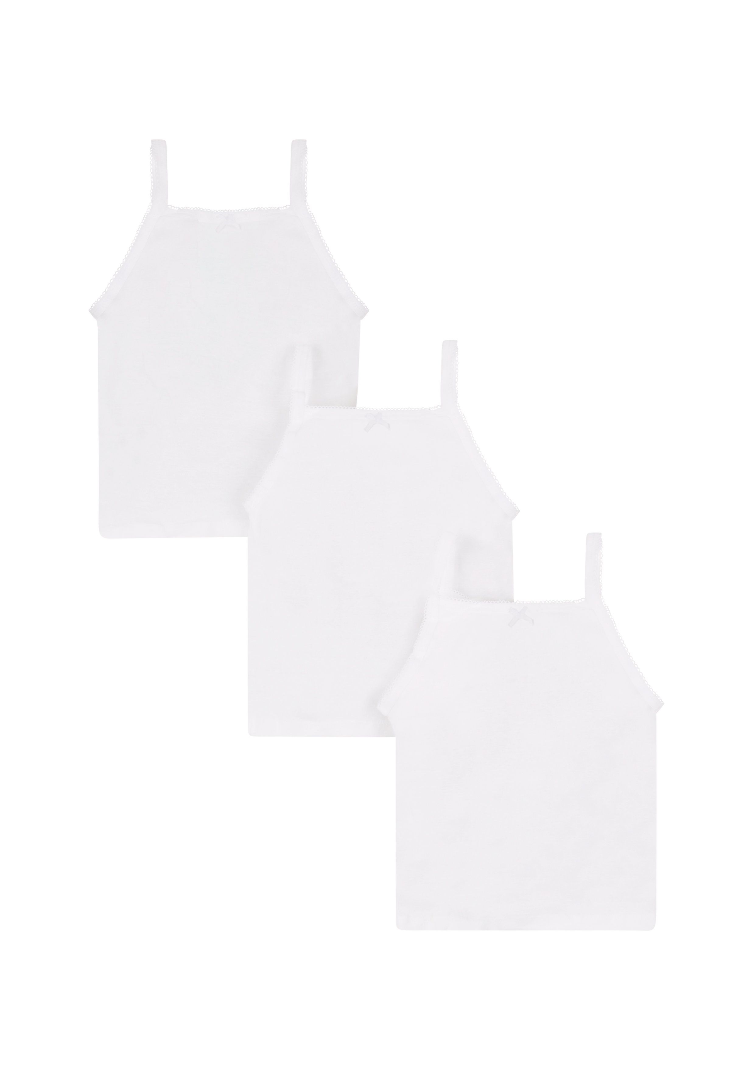 Mothercare | Girls Camisole Vests - 3 Pack - White