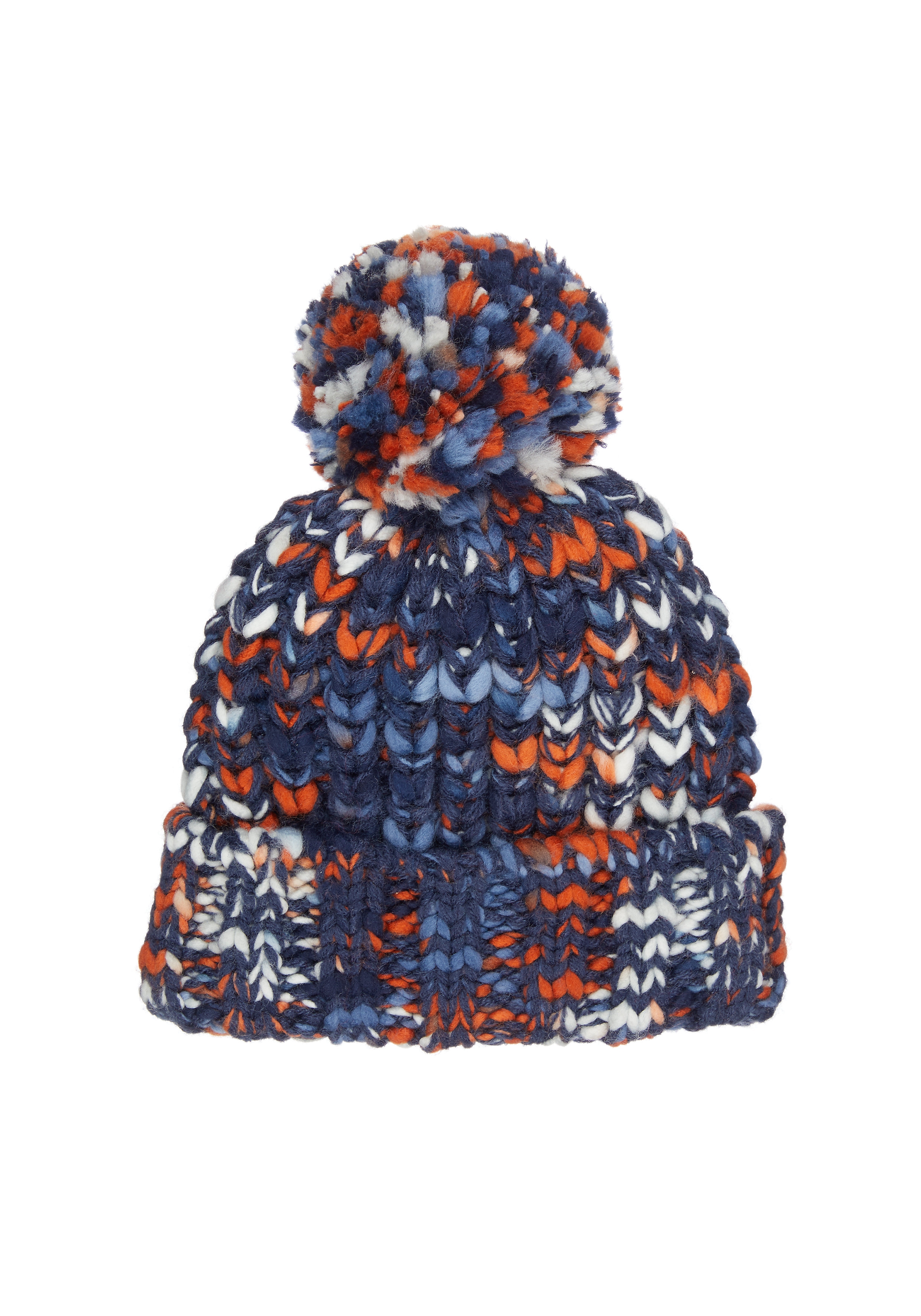 Mothercare | Boys Multicolored Chunky Knit Beanie Hat - Navy