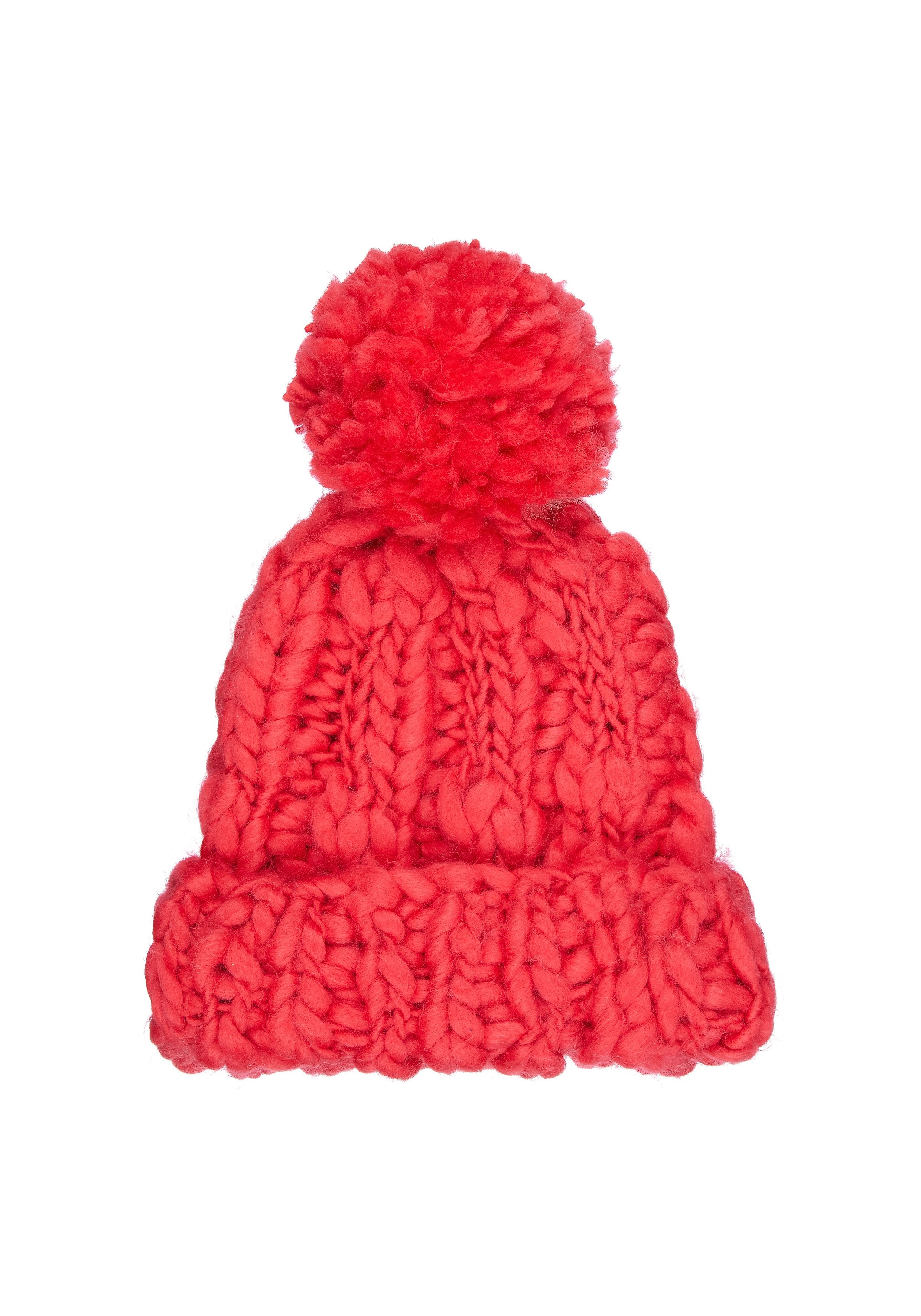 Mothercare | Girls Red Chunky - Knit Beanie Hat - Red