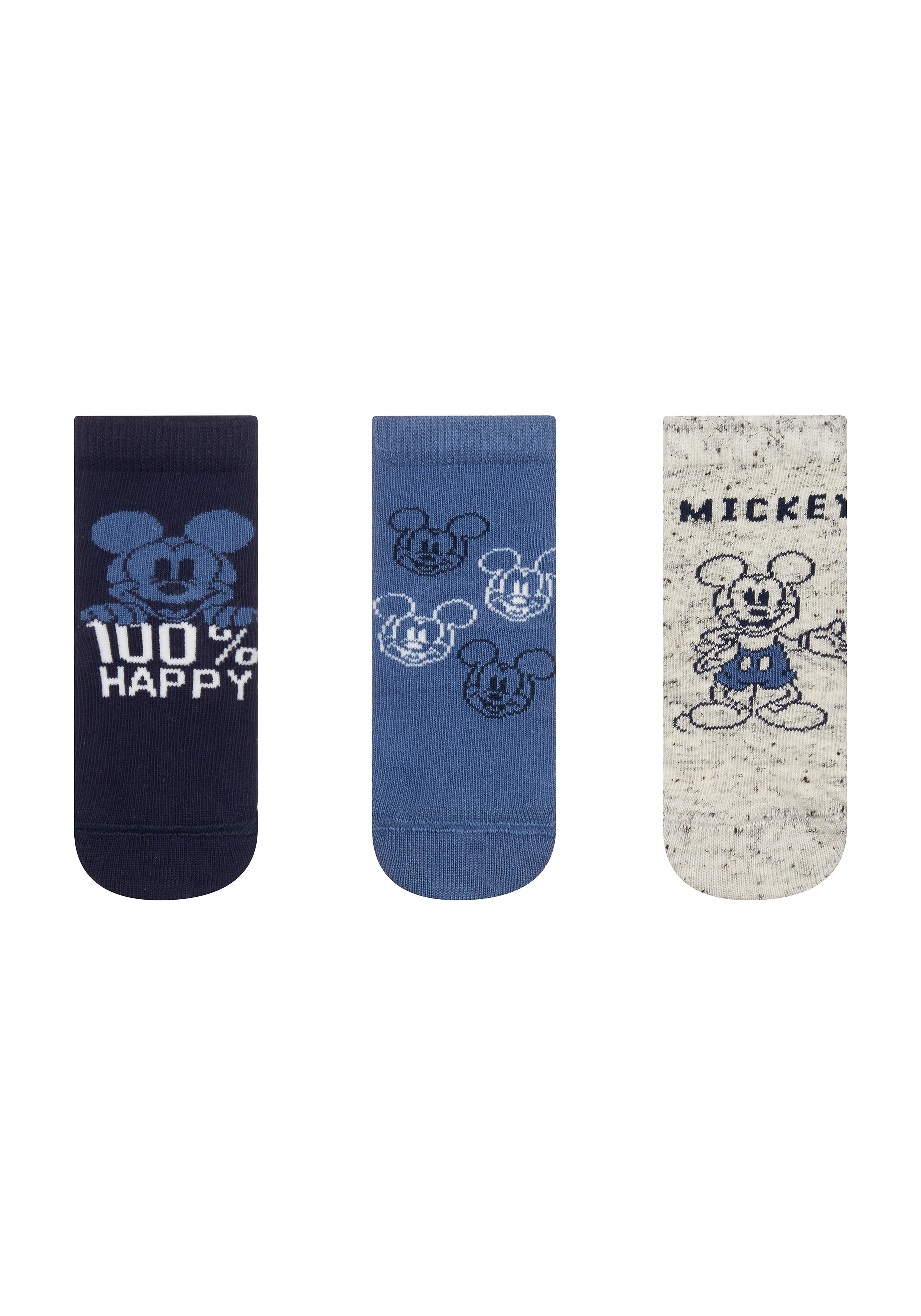 Mothercare | Boys Mickey Mouse Socks - 3 Pack - Blue