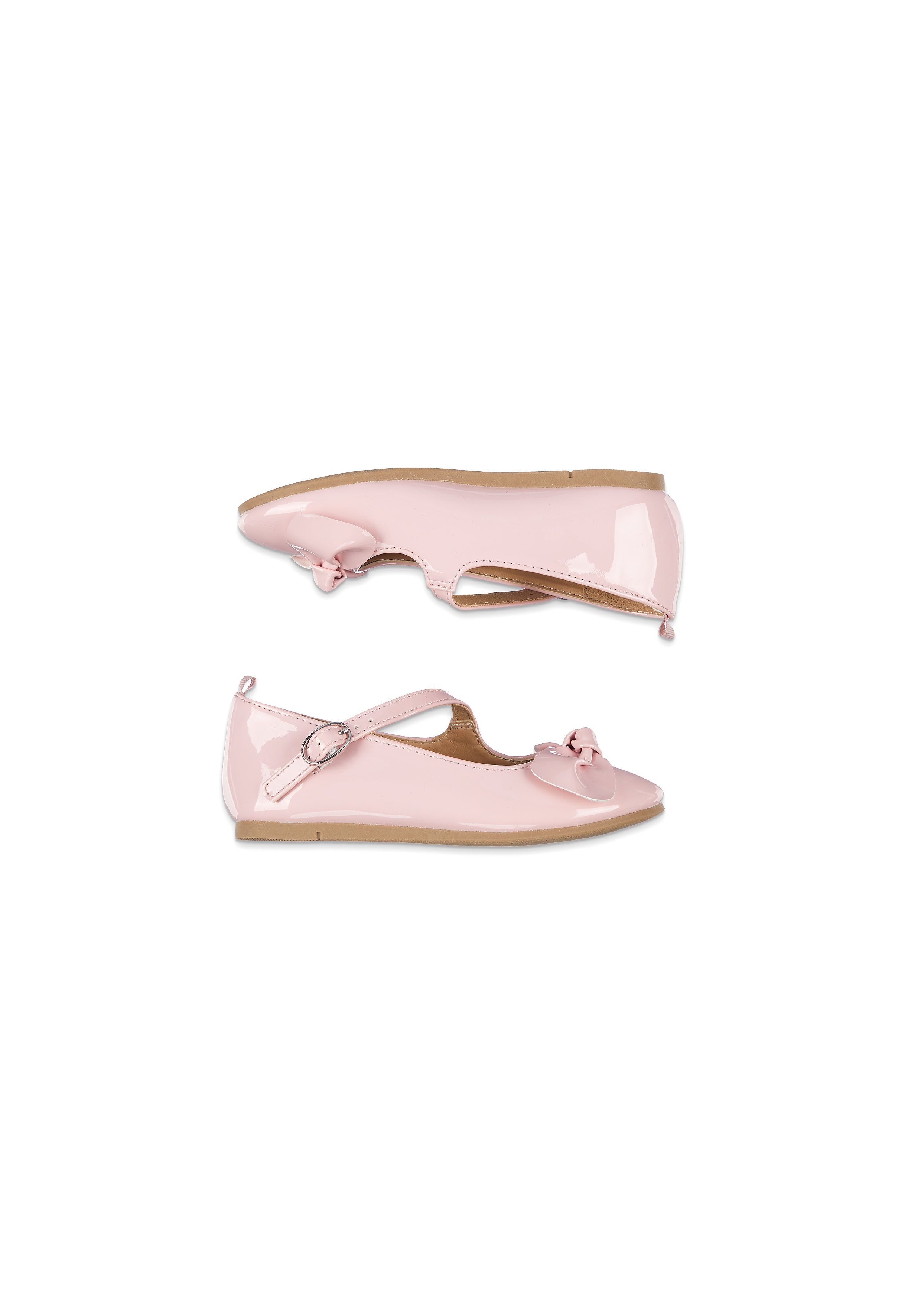 Girls Pink Patent Ballerina Shoes - Pink