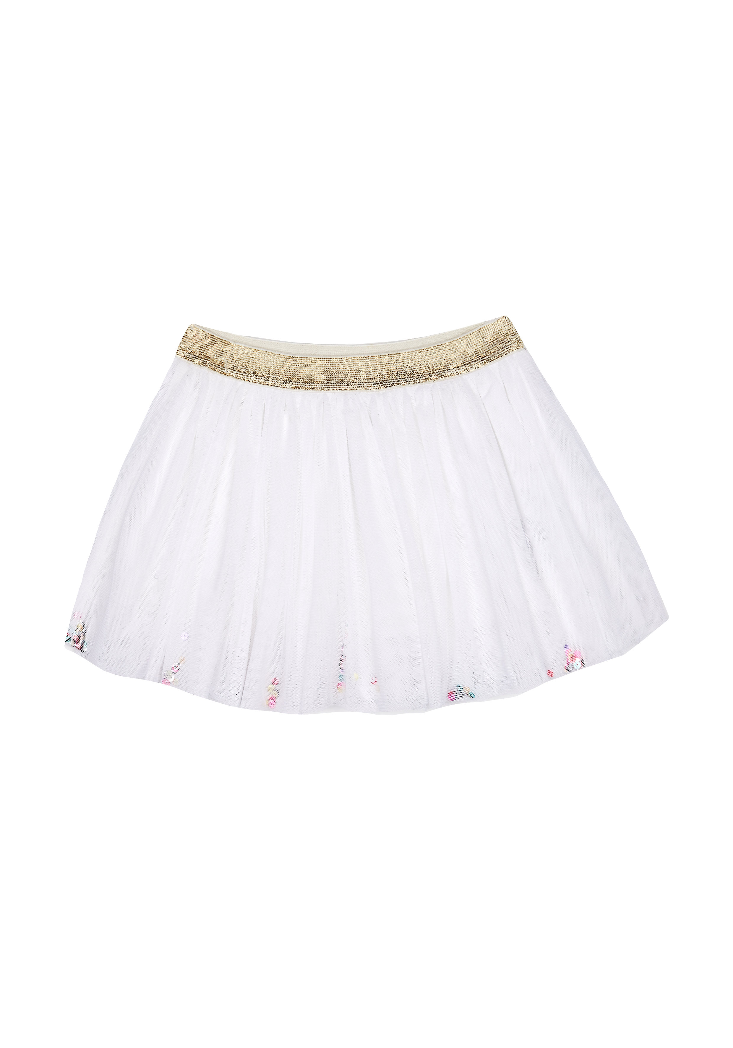 Mothercare | Girls Sequin Mesh Skirt - White