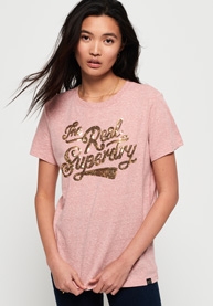 Superdry | THE REAL GLITTER SEQUIN ENTRY TEE
