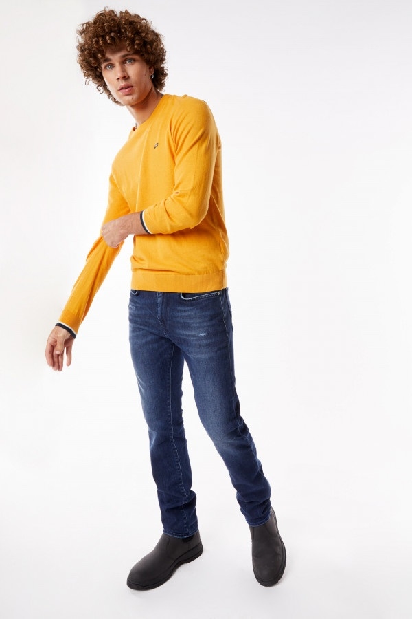 GAS | Pumpkin Men's Criss/S Round Collar Solid Sweater