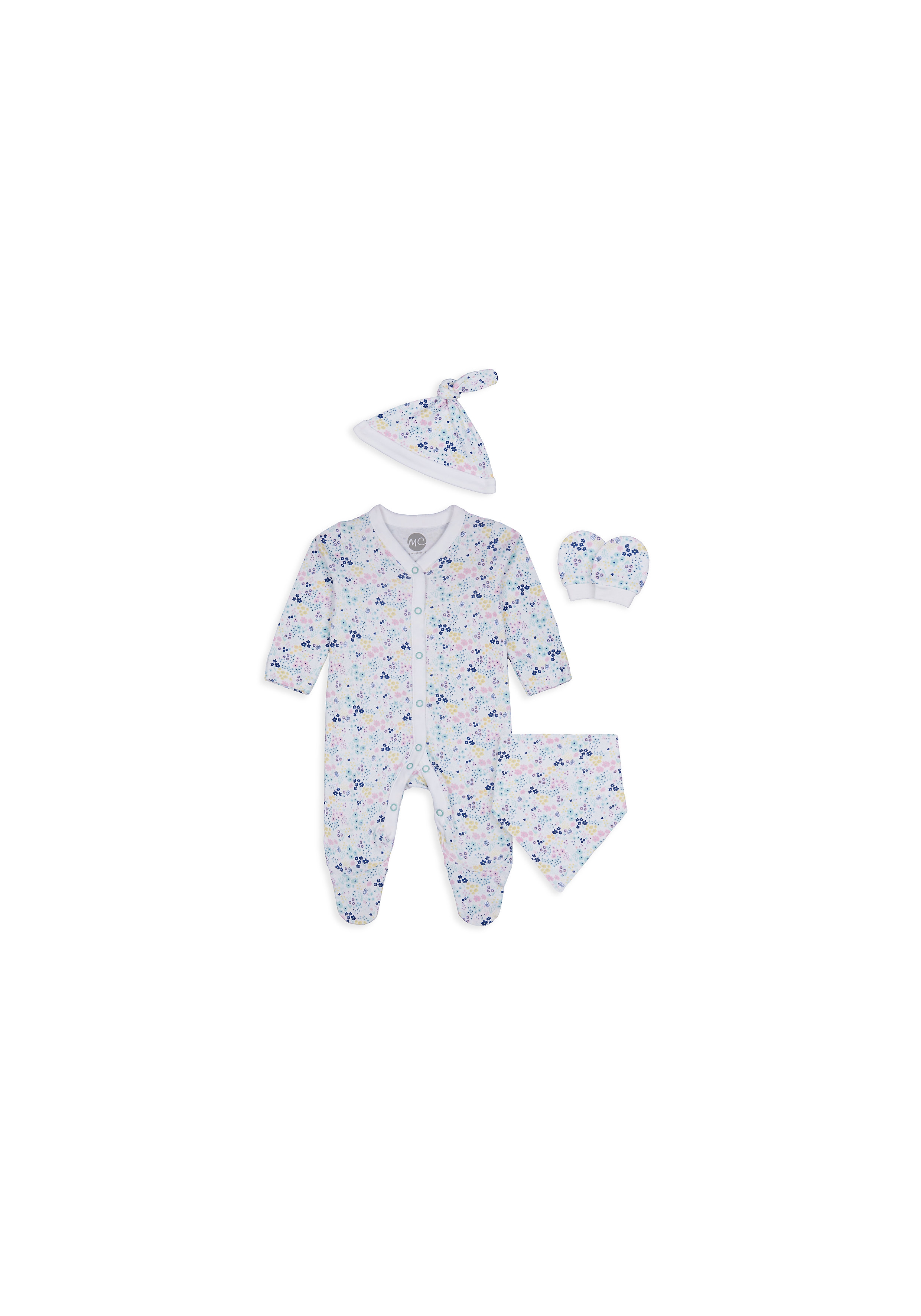 Mothercare | Girls 4 Piece Set Floral Print - White