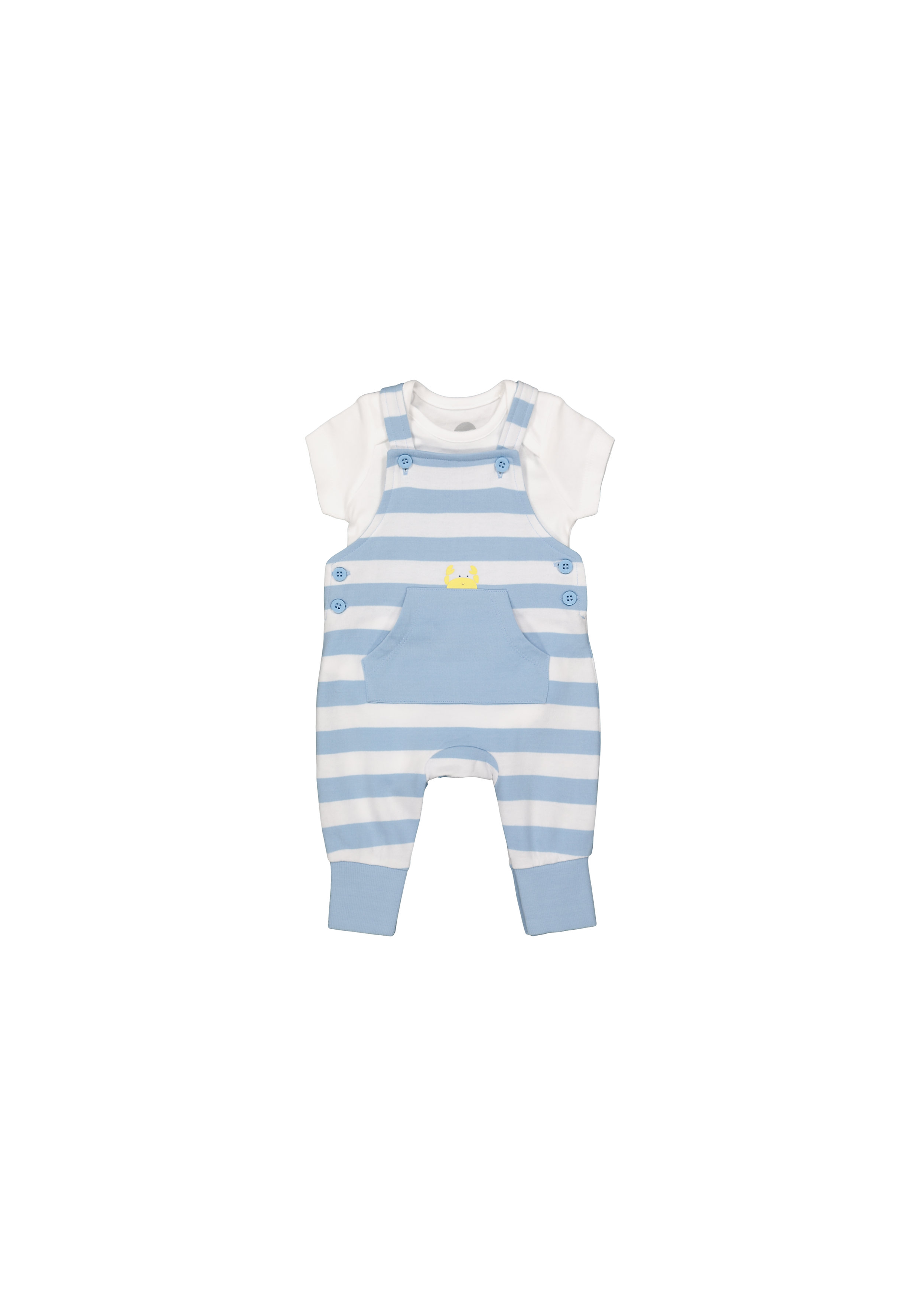 Mothercare | Boys Half Sleeves Dungaree Set Stripes - Blue White