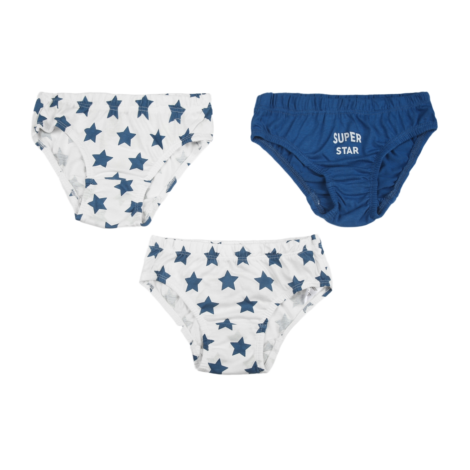 Mothercare | Boys Star print Briefs - Pack of 3 - White Blue