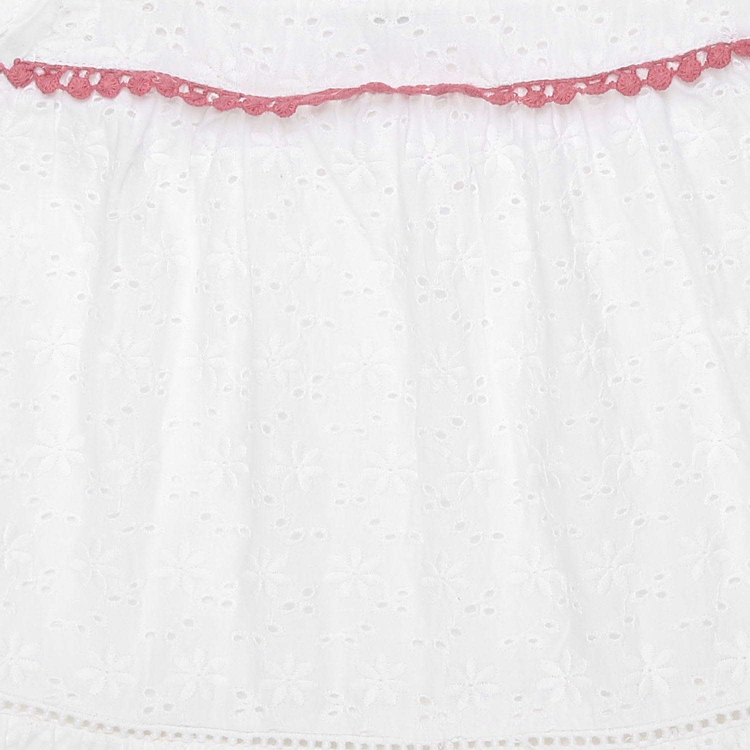 Girls Sleeveless Tiered Dress - White