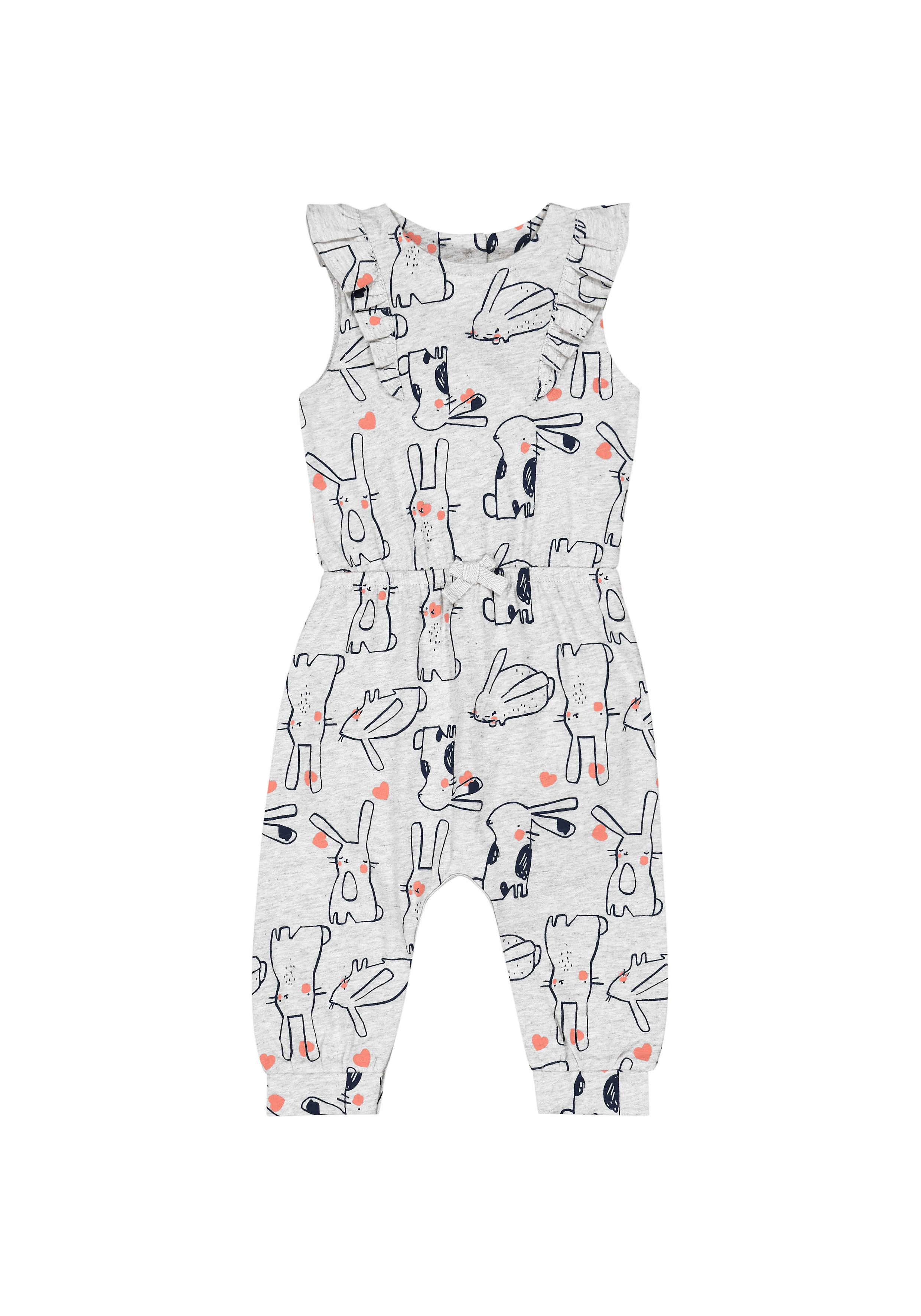 Mothercare | Girls Half Sleeves Printed Jumpsuit - White