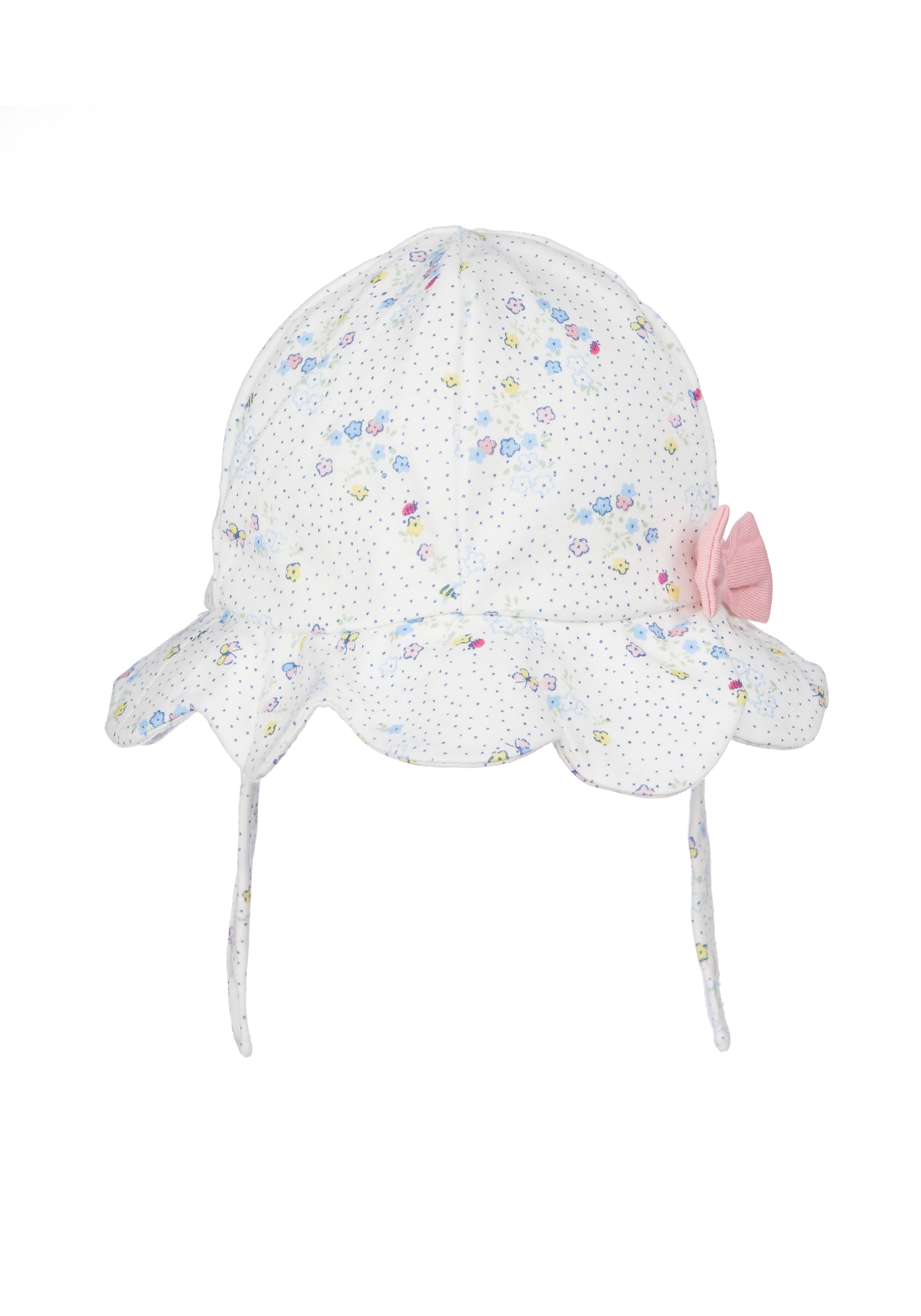 Mothercare | Girls Floral print bow Hat - White