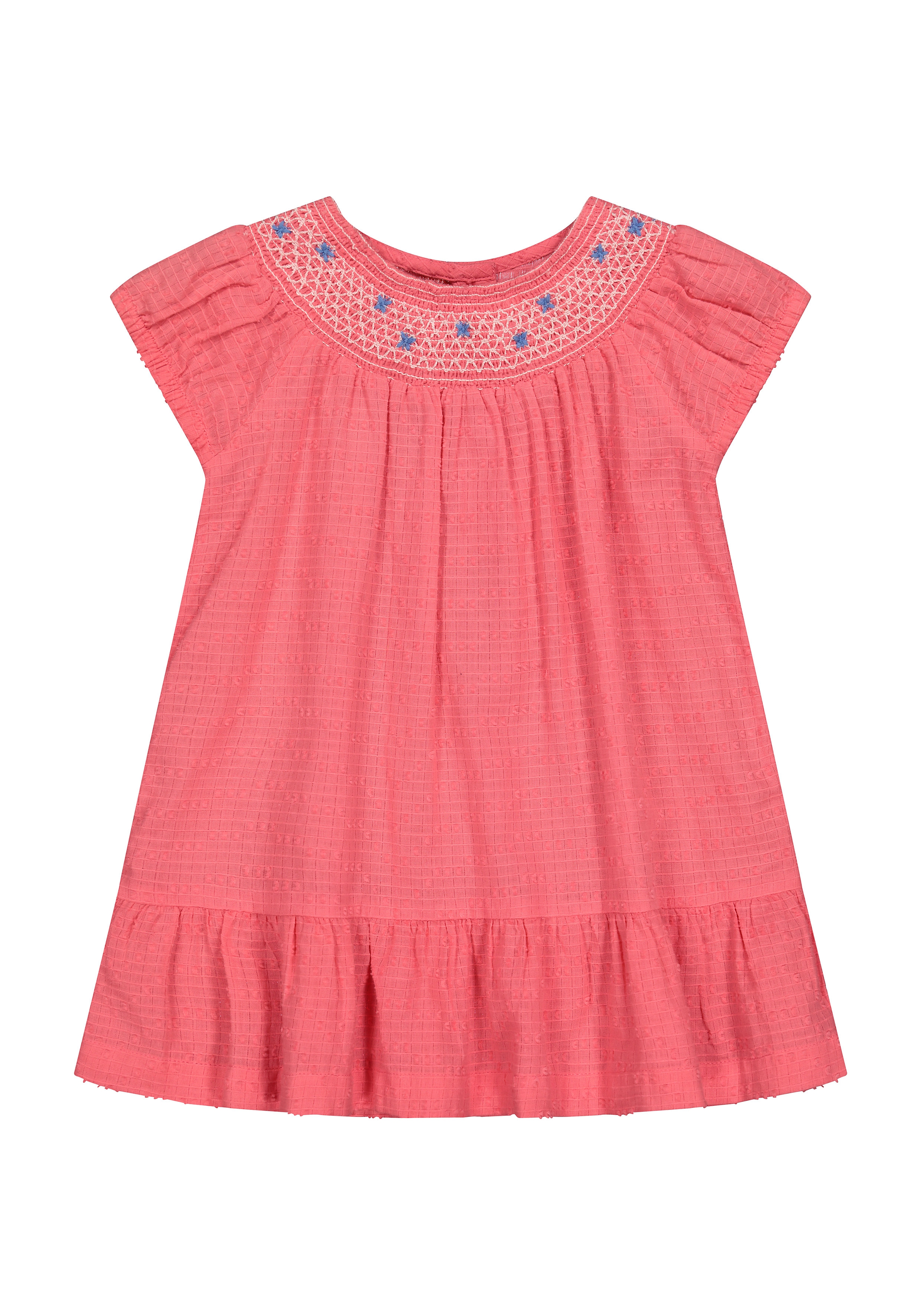 Mothercare | Girls Half Sleeves Embroidered Dress - Pink