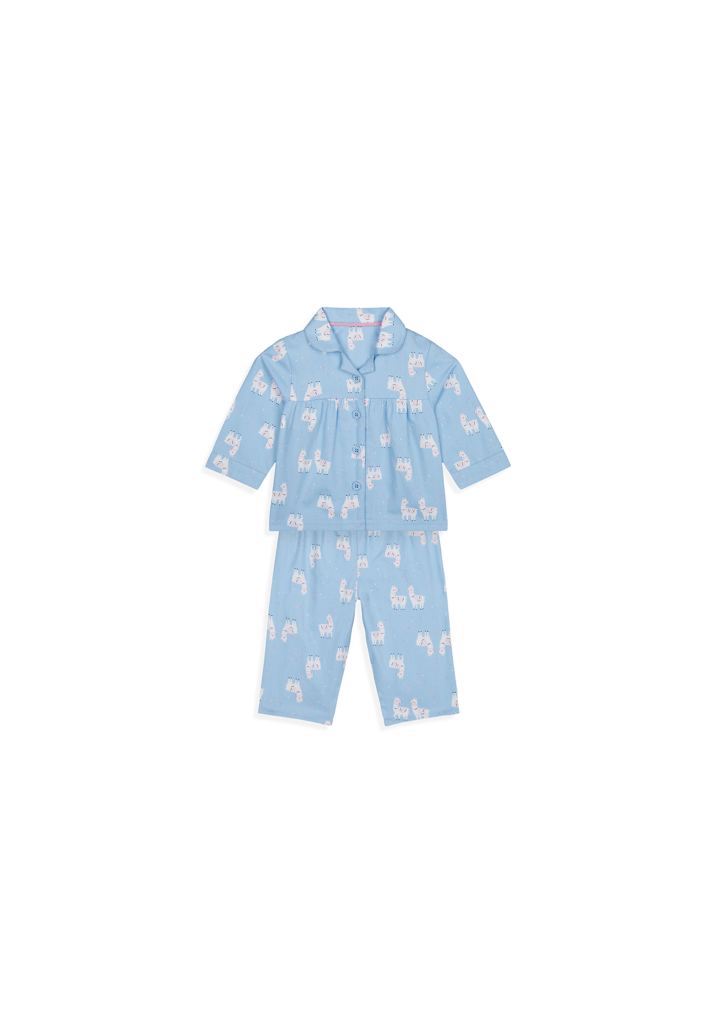 Mothercare | Girls Full Sleeves Pyjama Set Printed - Blue