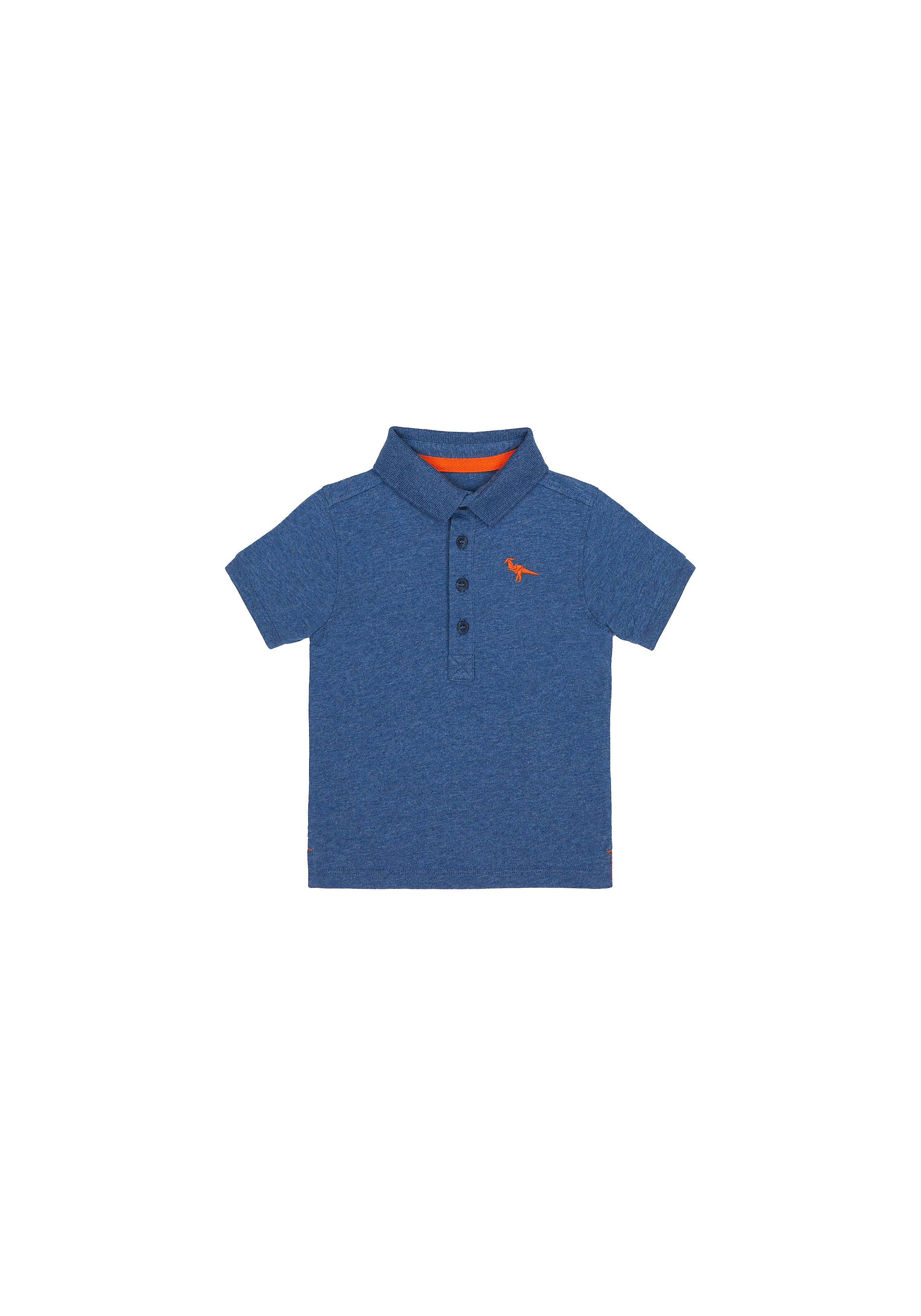 Boys Half Sleeves Polo T-Shirt Dino Embroidery - Navy