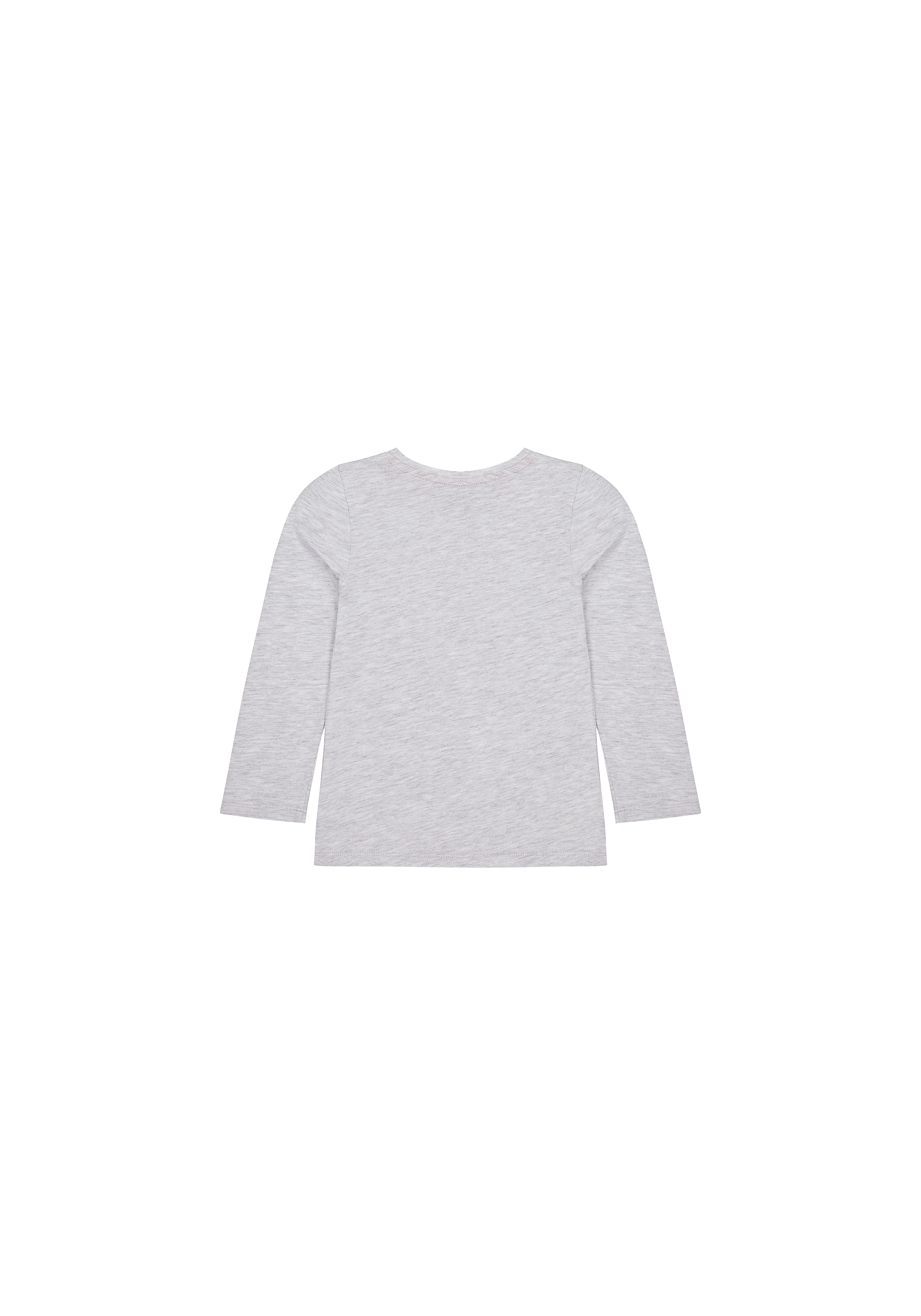 Girls Full Sleeves T-Shirt Girl Print - Grey