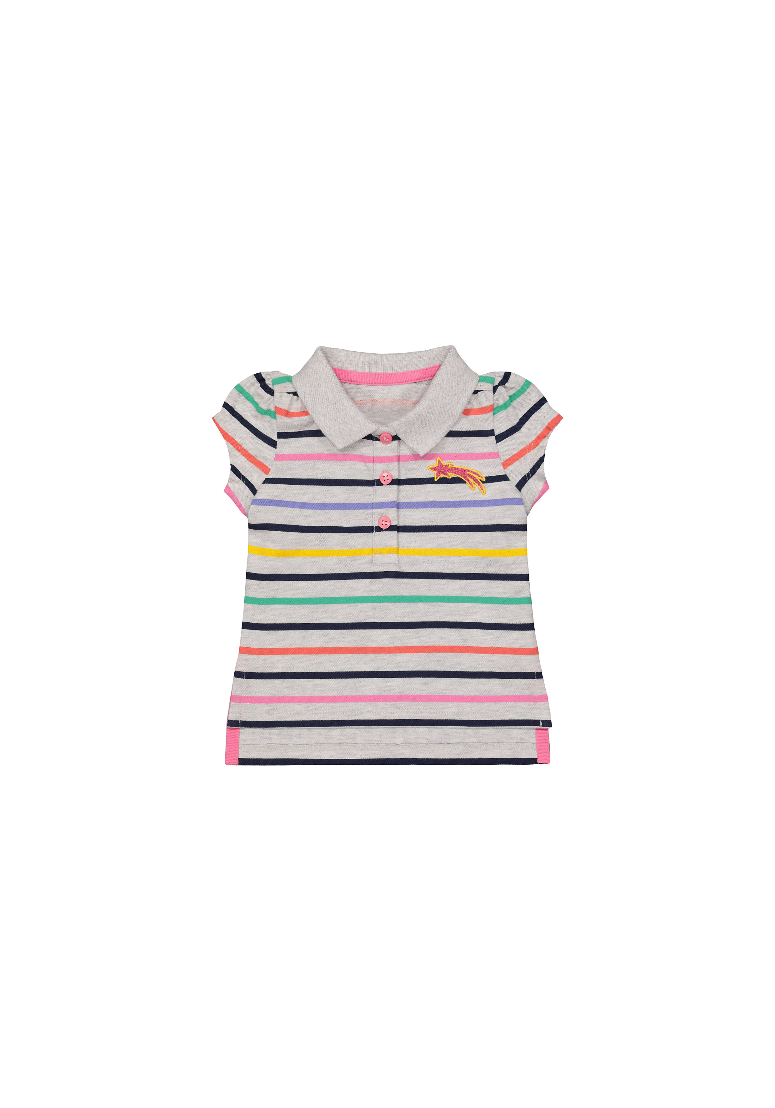 Mothercare | Girls Half Sleeves Polo T-Shirt Striped - Multicolor