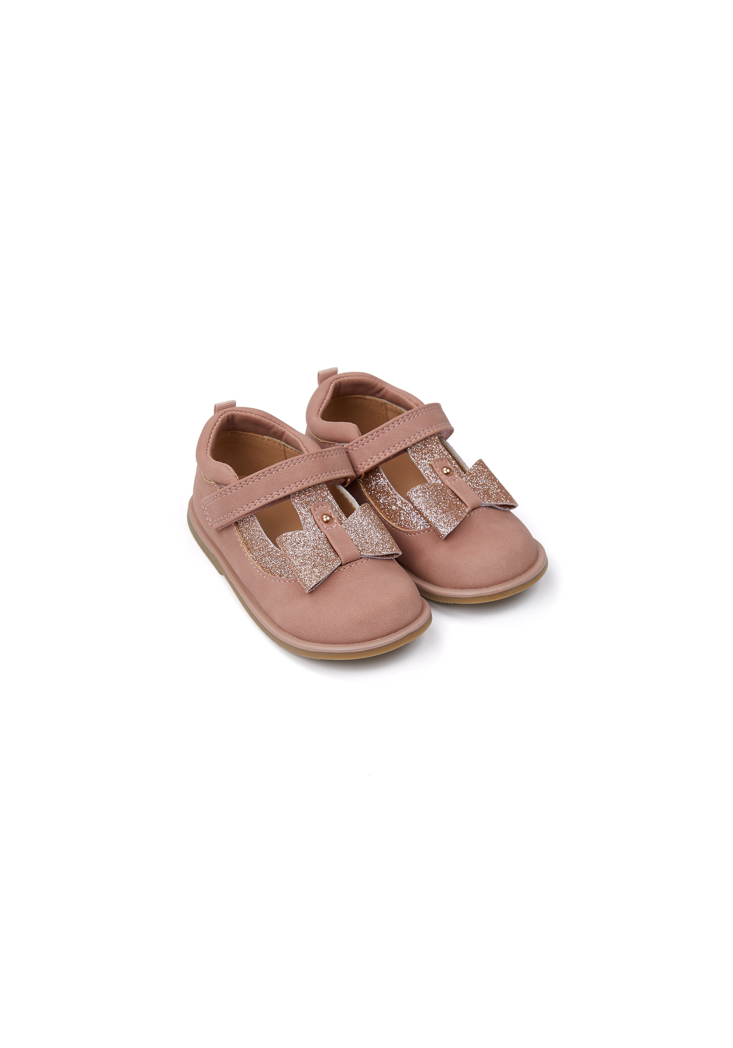 Mothercare | Girls First Walker Shoes Glitter Bow Detail - Pink