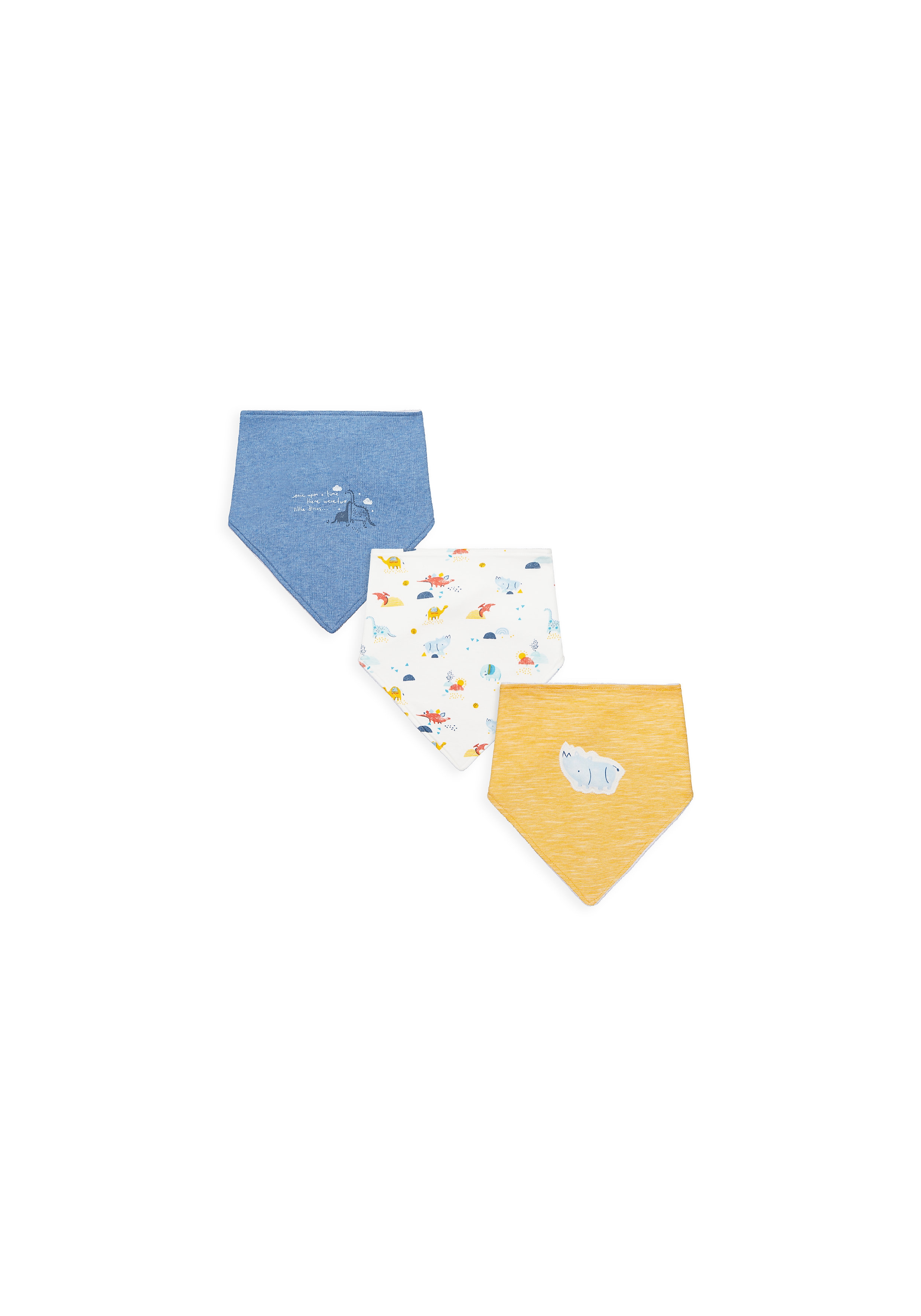 Mothercare | Boys Bibs Dino Print - Pack Of 3 - Multicolor