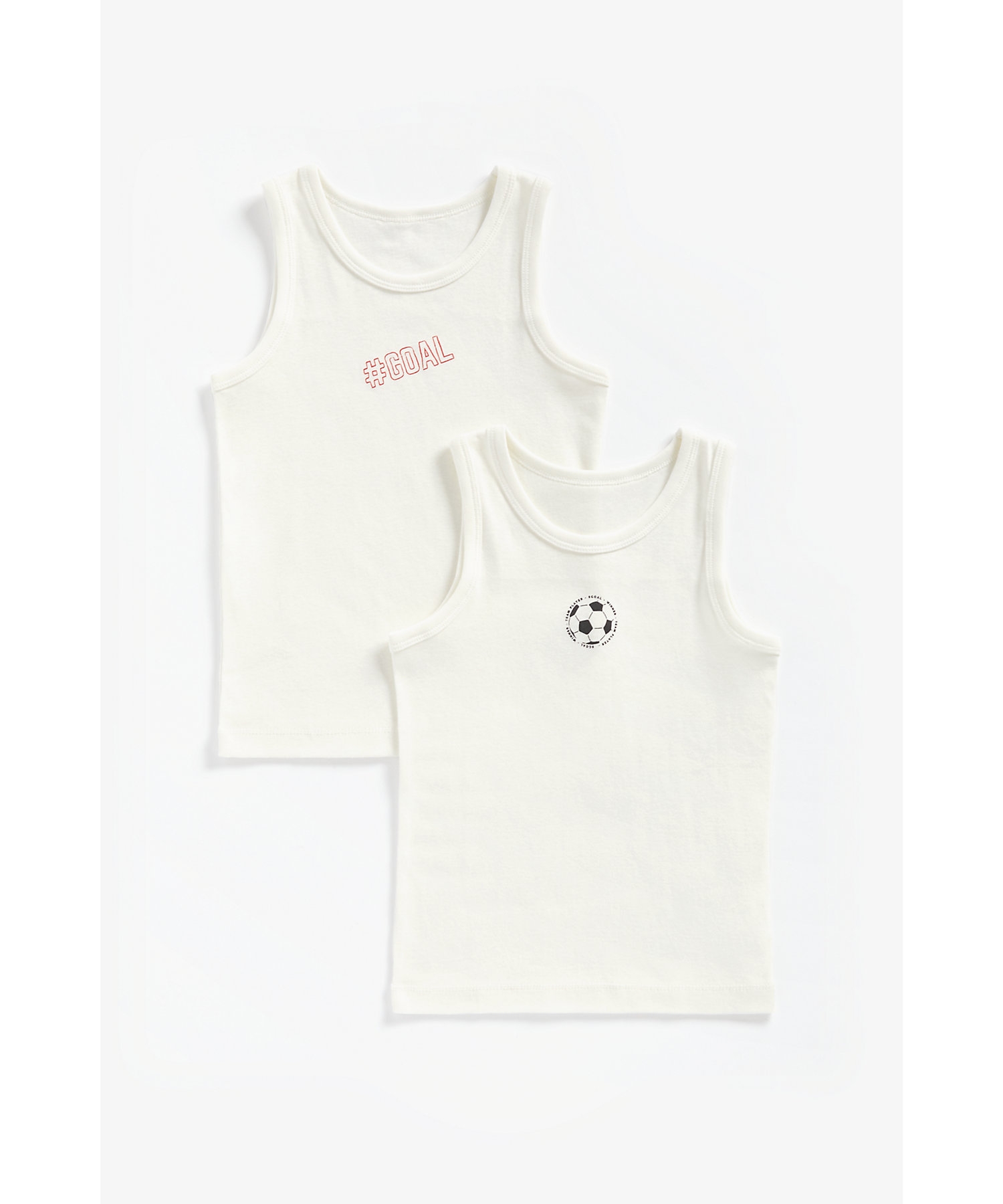 Mothercare | Boys Vest Football Design - Pack of 2 - White