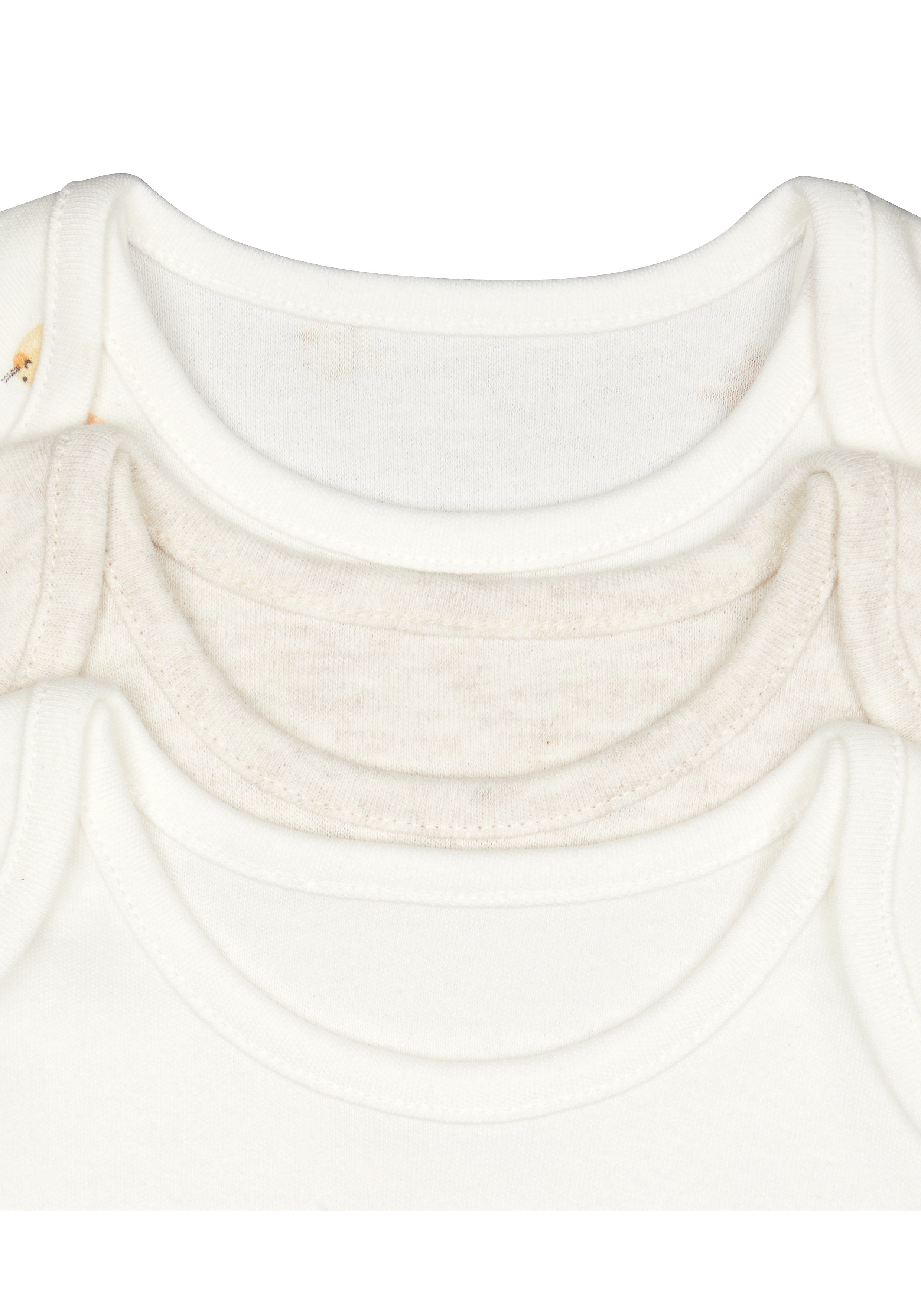 Unisex Half Sleeves Bodysuit Animal Print - Pack Of 3 - Cream