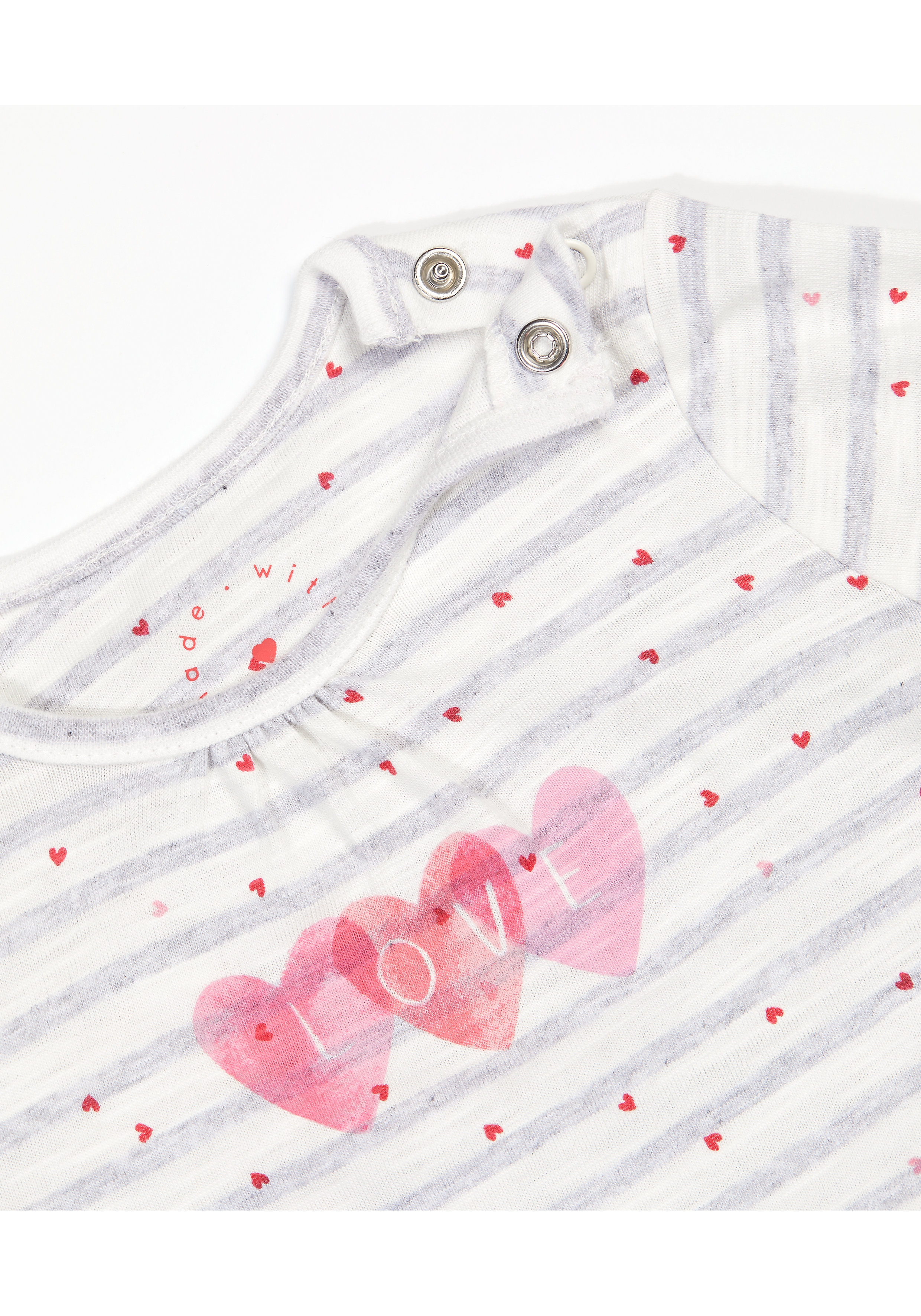 Mothercare | Girls Frock Style Bodysuit Heart Print - Grey