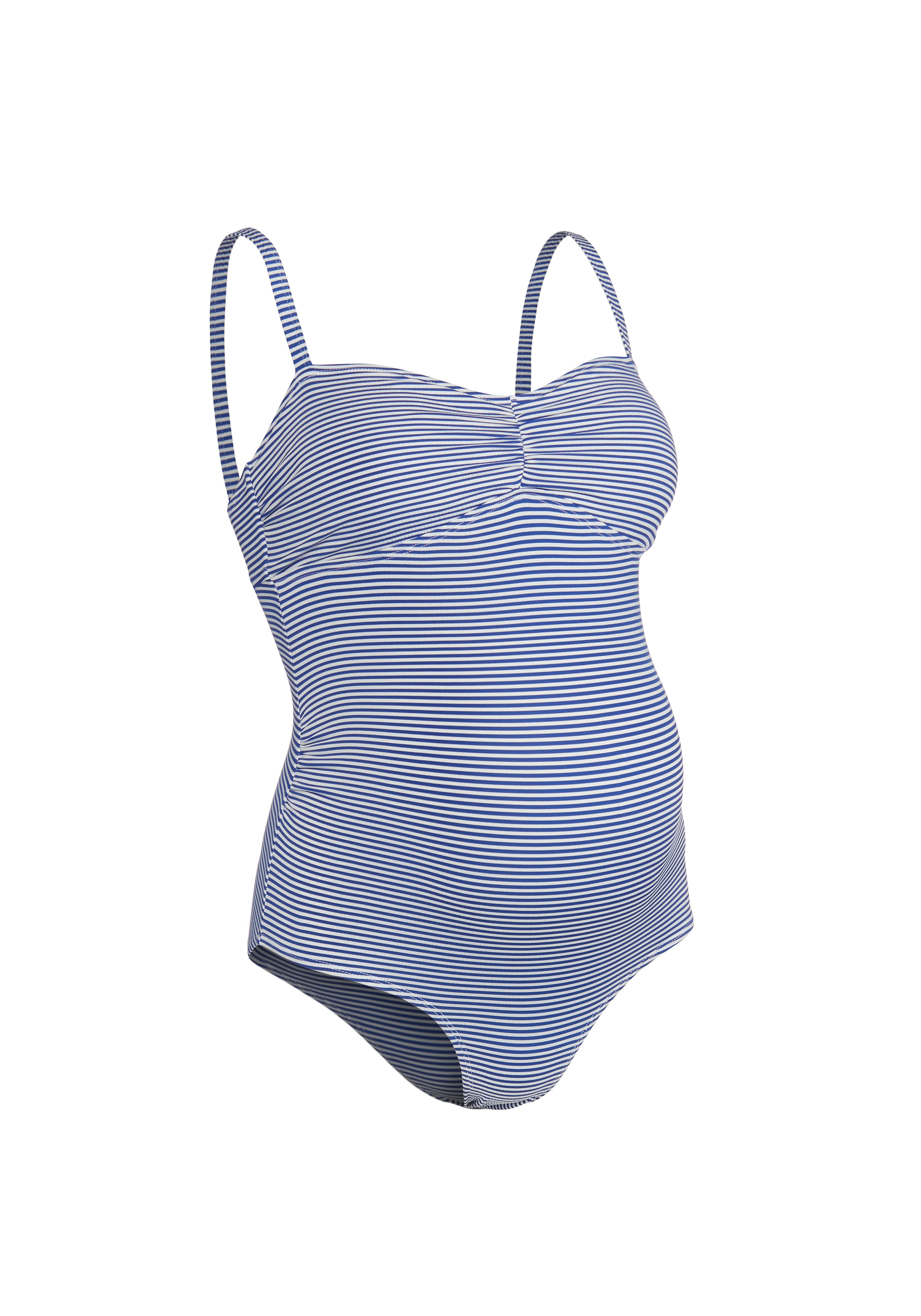 Women Maternity Sleeveless Swimsuit Striped - Blue