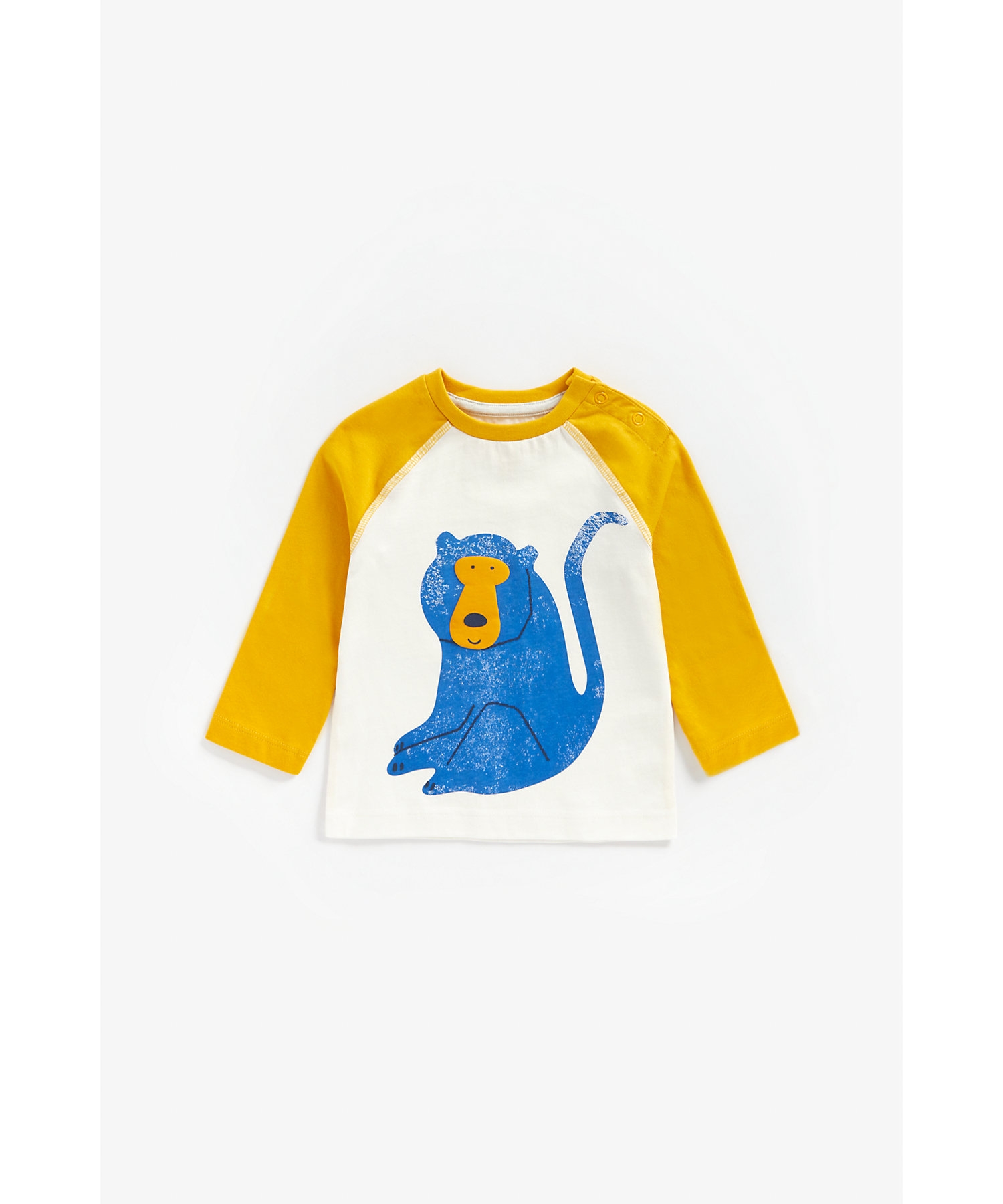 Mothercare | Boys Full Sleeves T-Shirt Monkey Print - Yellow