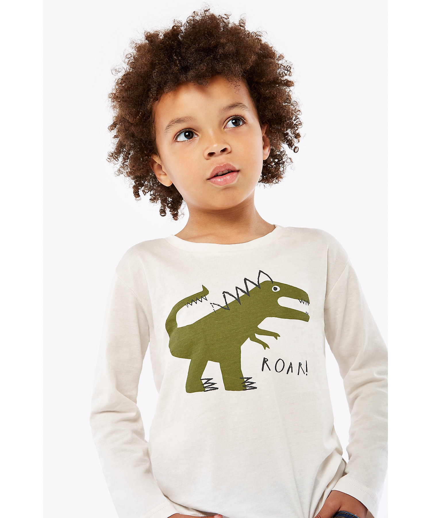 Mothercare | Boys Full Sleeves T-Shirt Dino Print - White