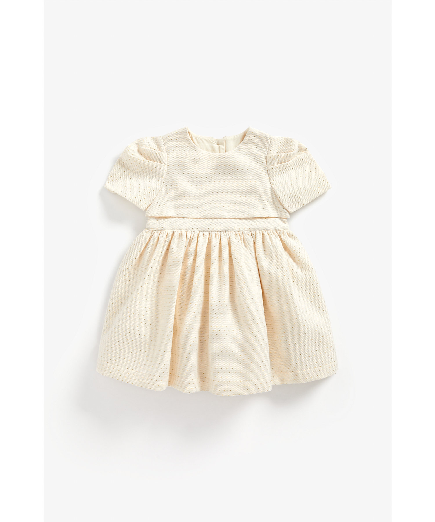 Mothercare | Girls Half Sleeves Party Dress With Bow - Cream