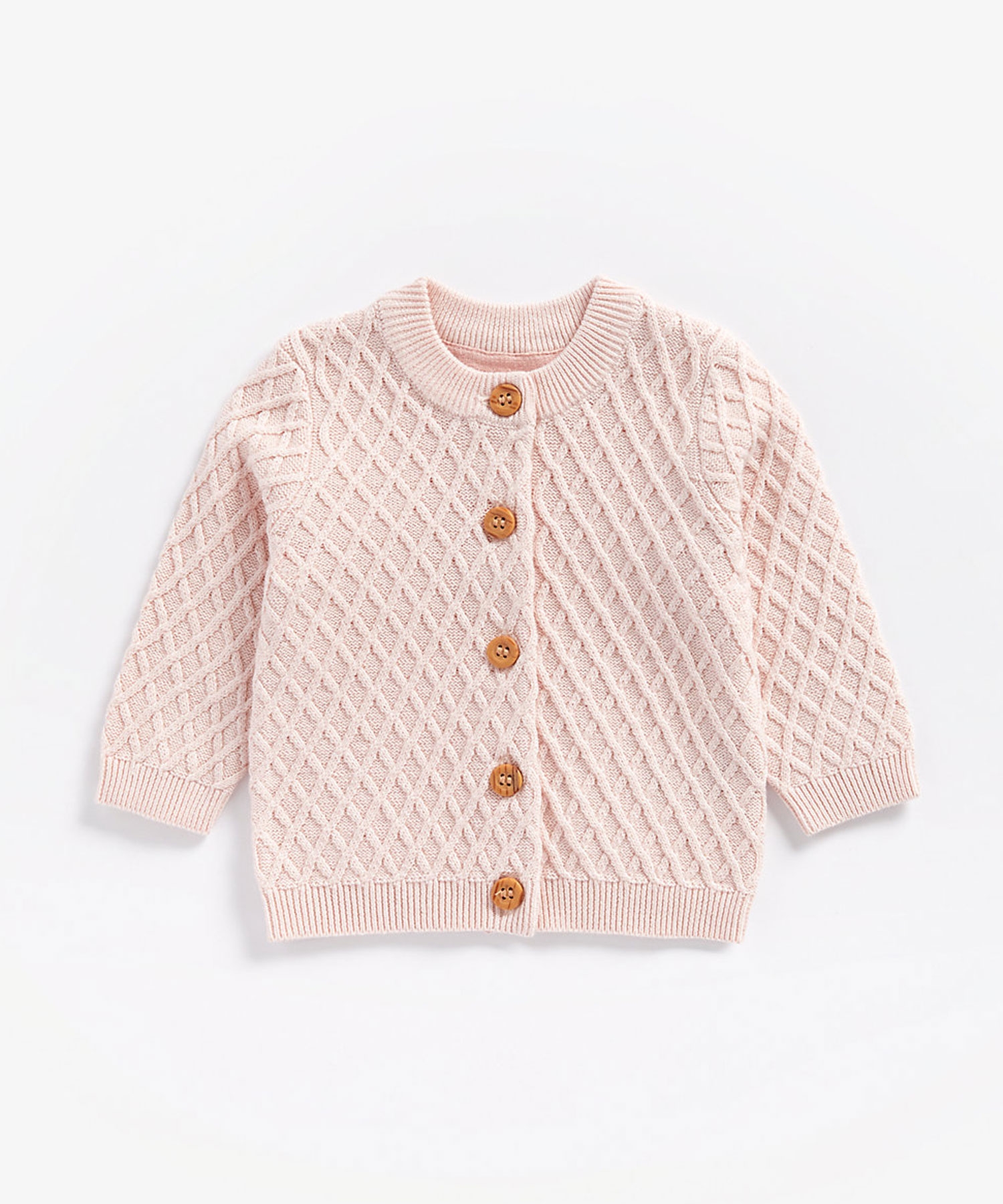 Mothercare | Girls Full Sleeves Cardigan Diamond Design - Pink