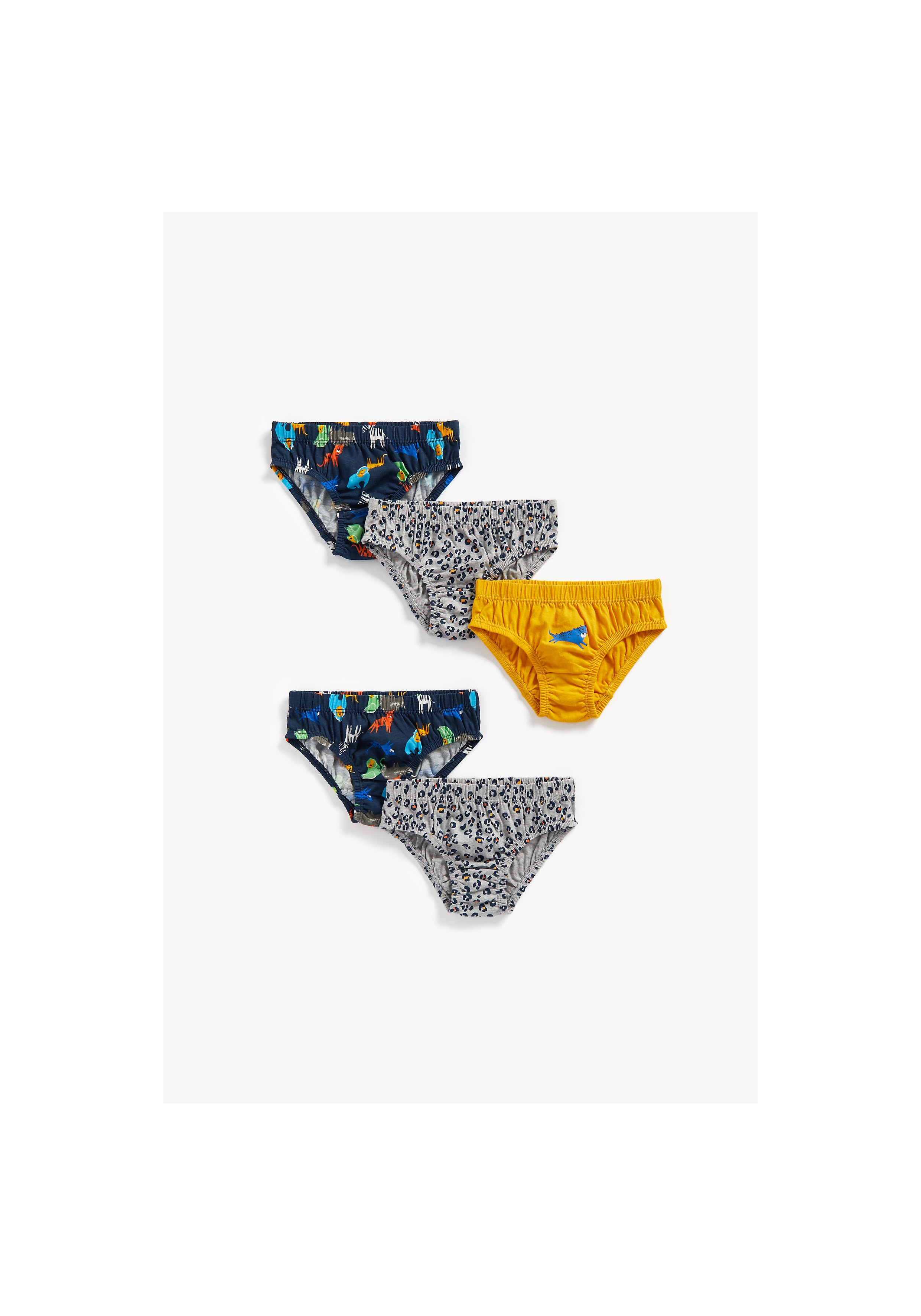 Mothercare | Boys Briefs Animal Print - Pack Of 5 - Multicolor