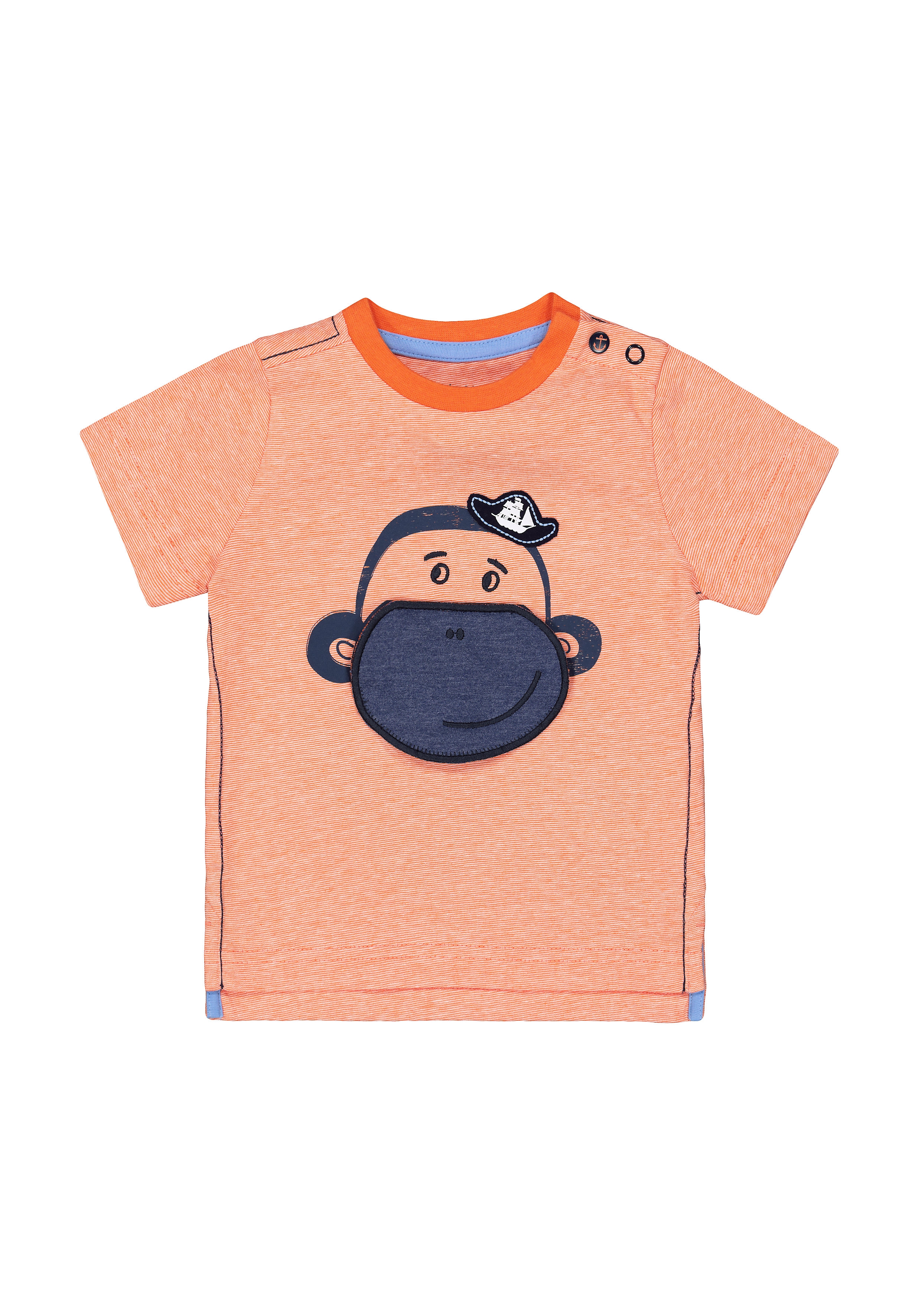 Mothercare | Boys Half Sleeves T-Shirt Monkey Lift-The-Flap Detail - Orange