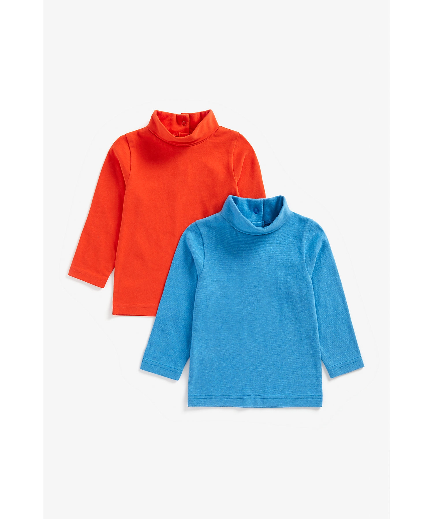 Mothercare | Boys Full Sleeves Roll Neck Tops - Pack Of 2 - Multicolor