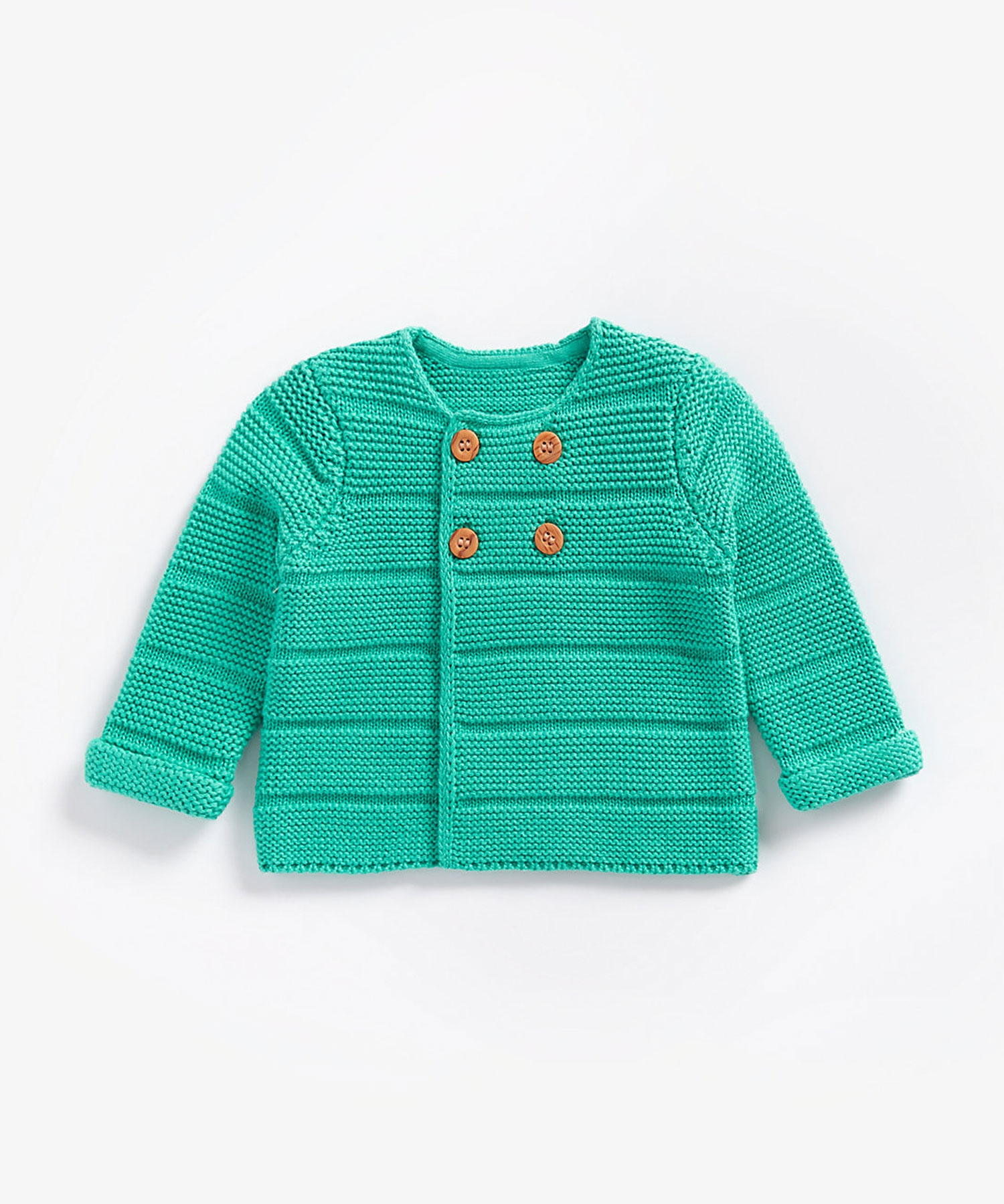 Boys Full Sleeves Cardigan With Button Fastening - Green