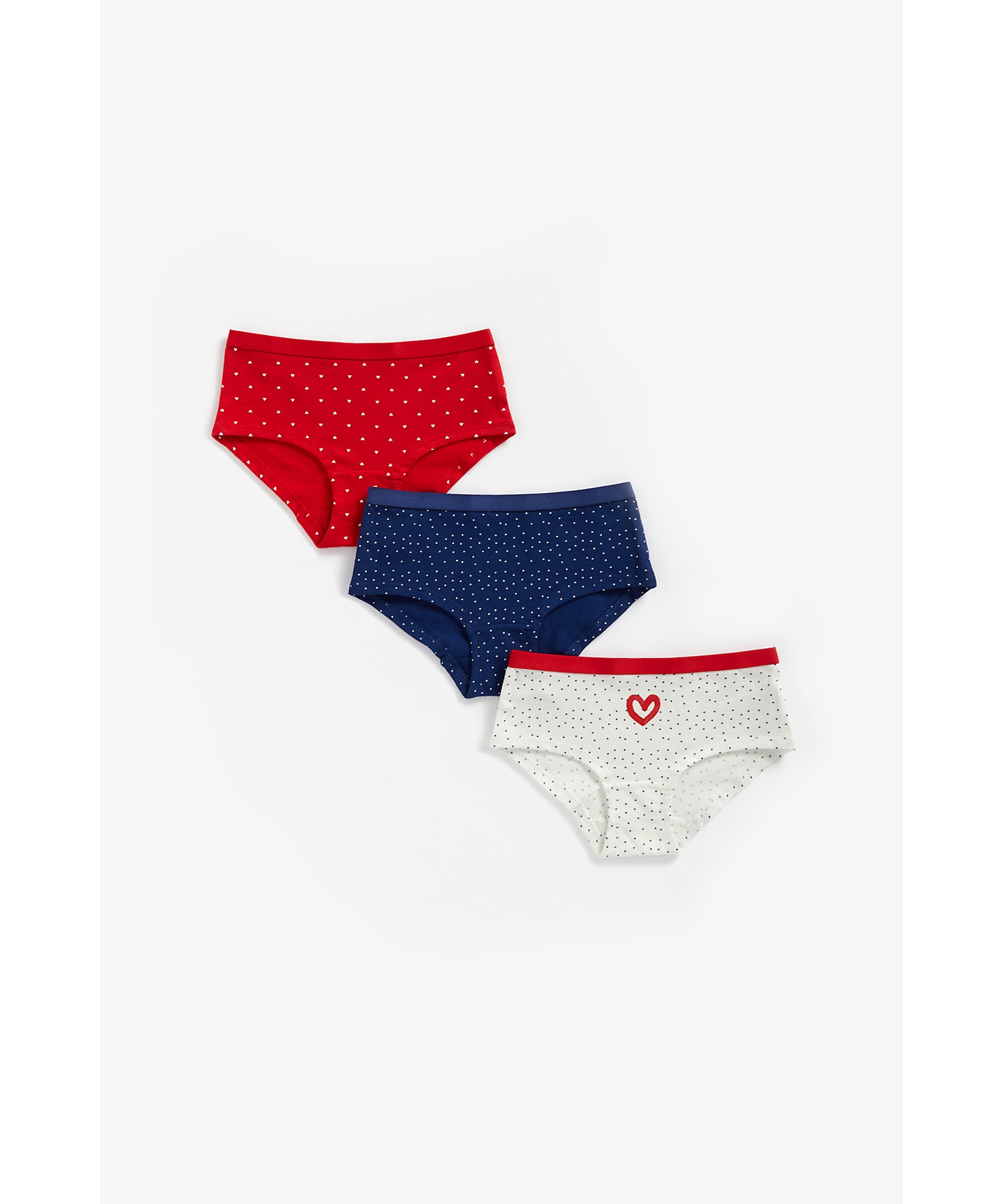 Mothercare | Girls Briefs Polka Dot Print - Pack Of 3 - Multicolor