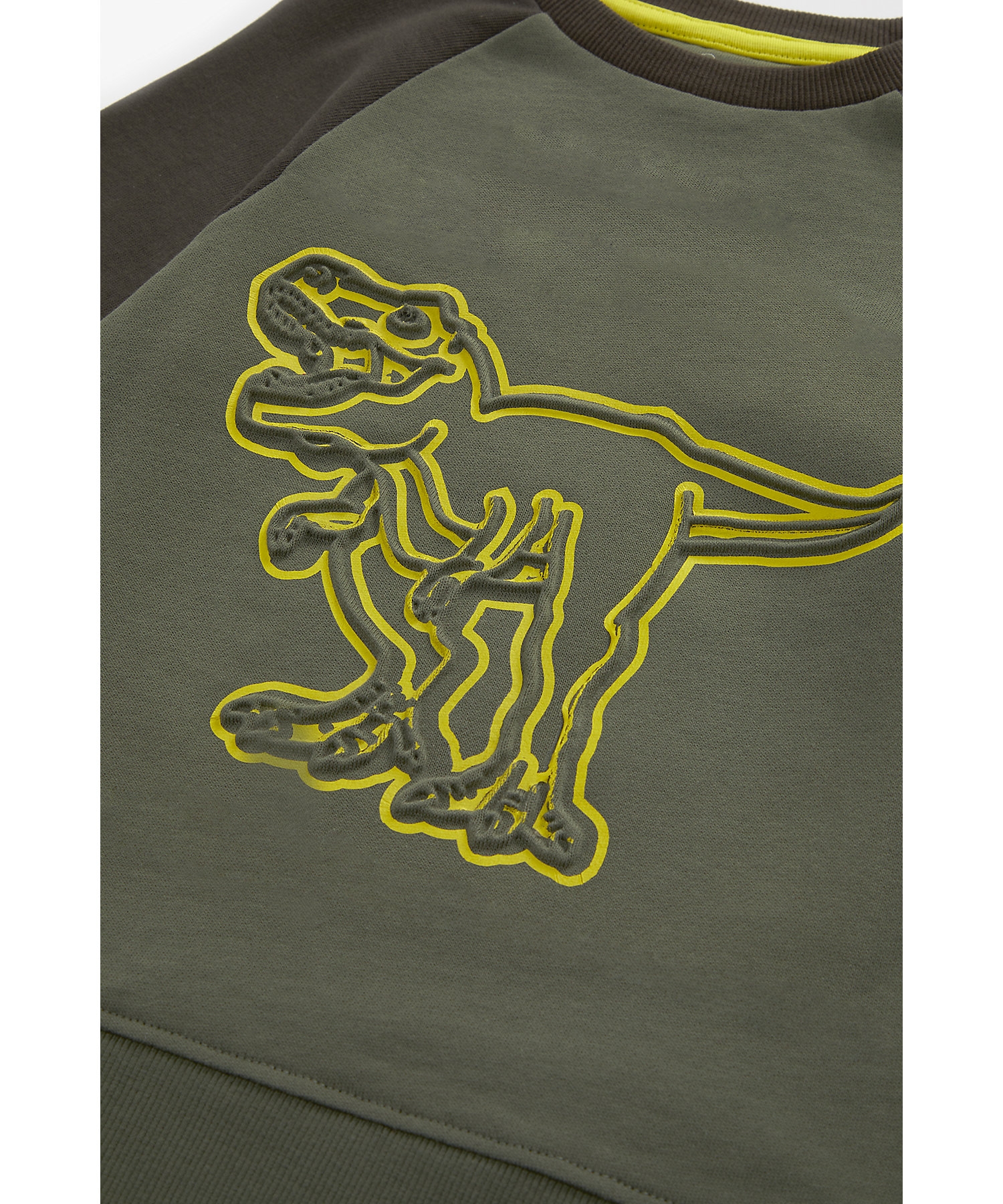 Boys Full Sleeves Sweatshirt Embossed Dino Design - Grey
