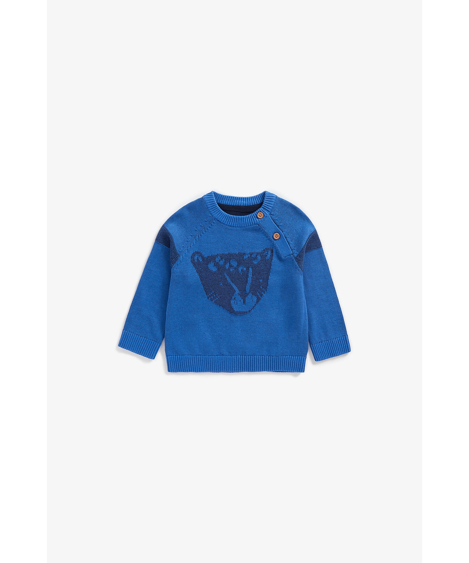 Mothercare | Boys Full Sleeves Sweater Leopard Design - Blue